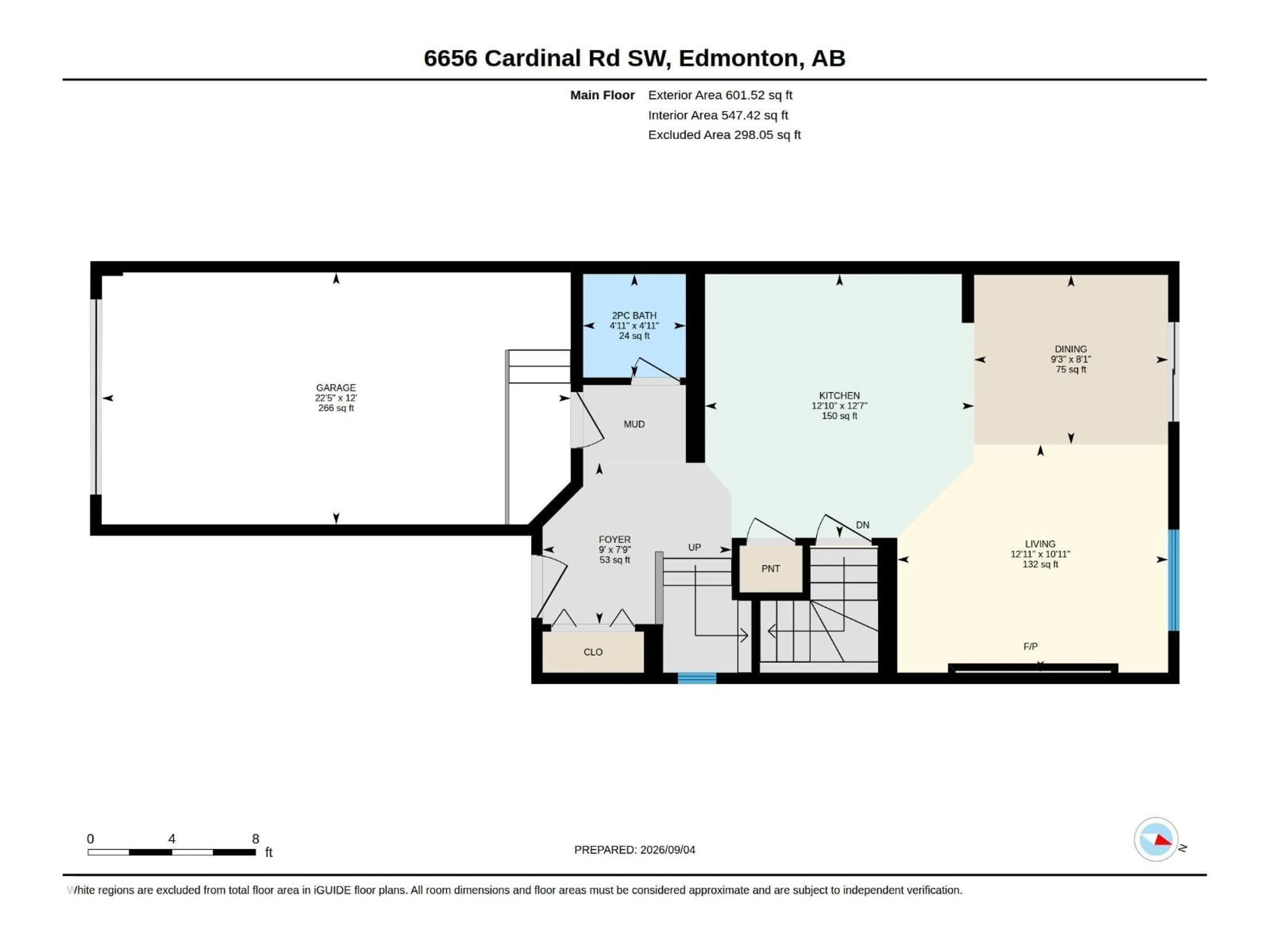 Floor plan for 6656 CARDINAL RD, Edmonton Alberta T6W1Y8