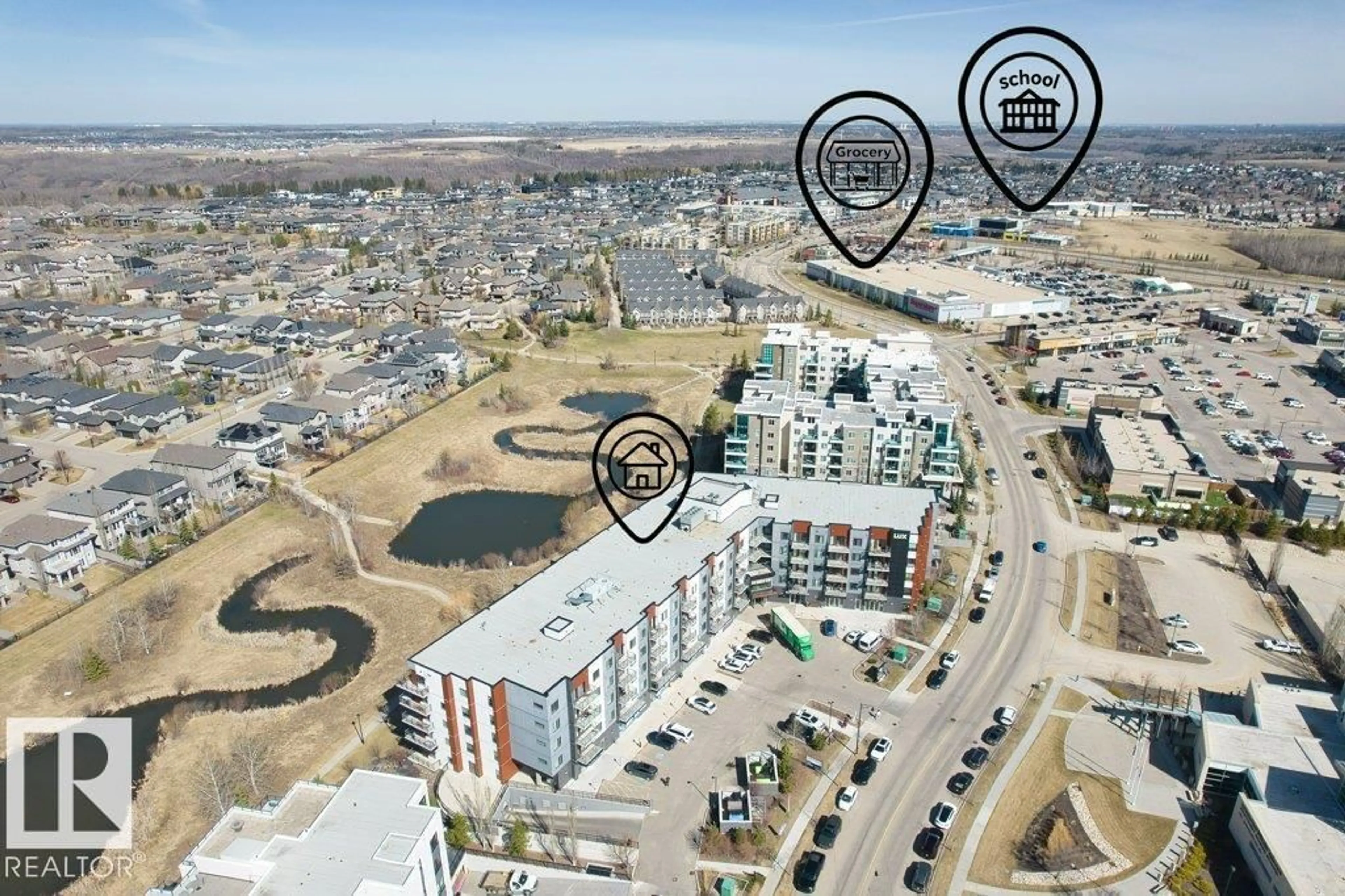 A pic from outside/outdoor area/front of a property/back of a property/a pic from drone, unknown for 1316 WINDERMERE WY, Edmonton Alberta T6W2J3