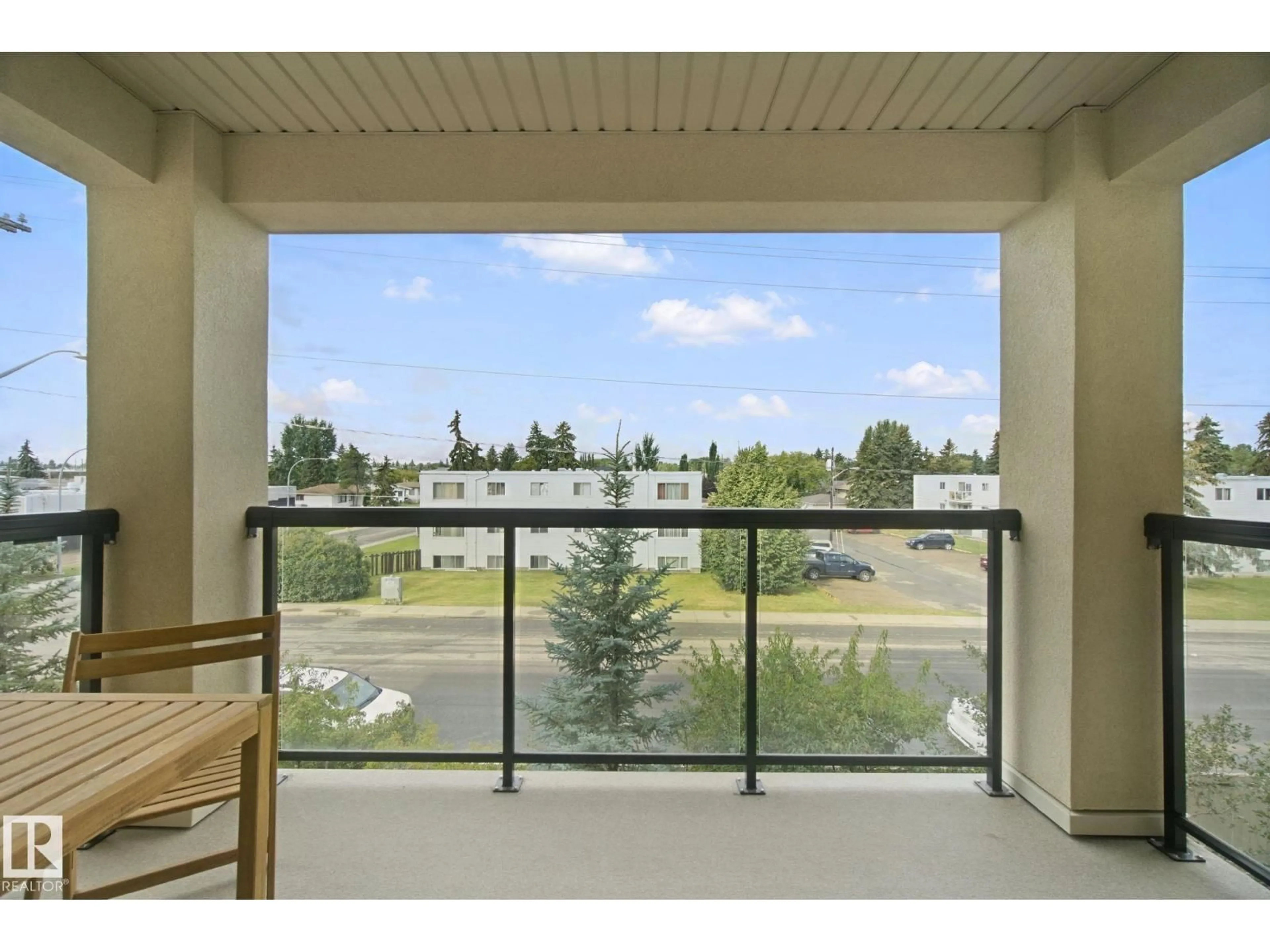 Balcony in the apartment, water/lake/river/ocean view for 351 - 7805 71 ST NW, Edmonton Alberta T6B0B9
