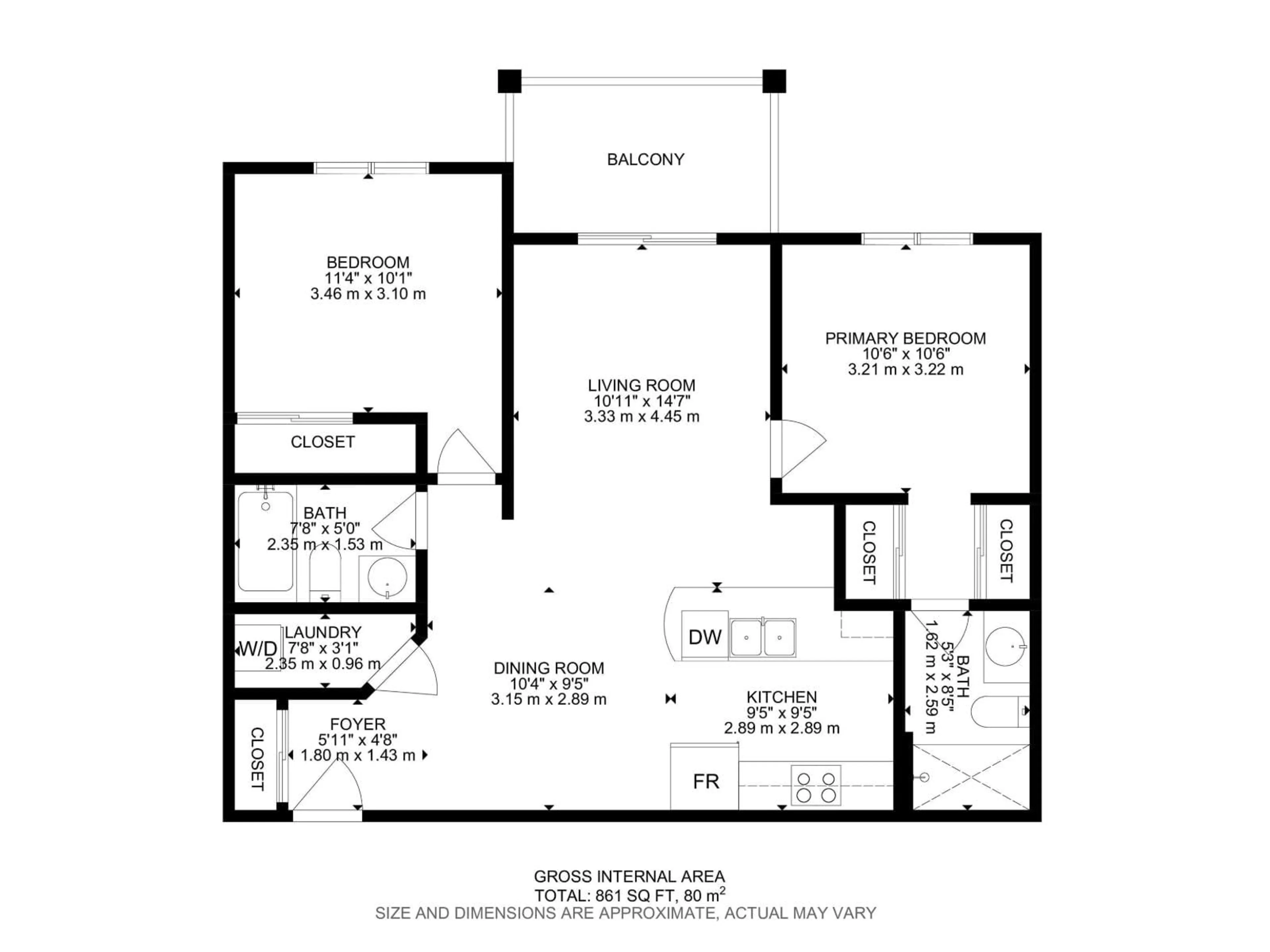 Floor plan for 351 - 7805 71 ST NW, Edmonton Alberta T6B0B9