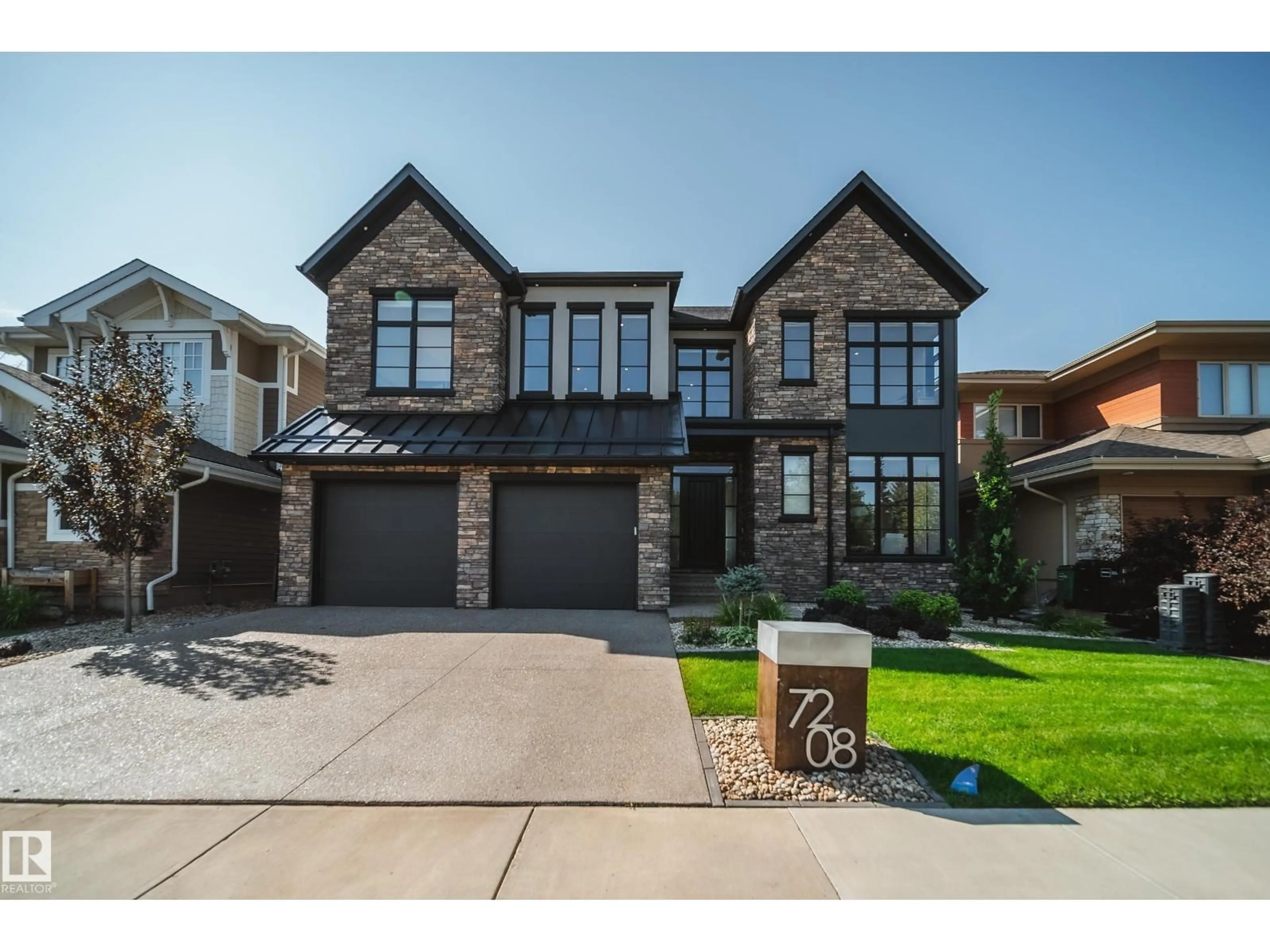 Home with brick exterior material, street for 7208 156 ST, Edmonton Alberta T5R4K8