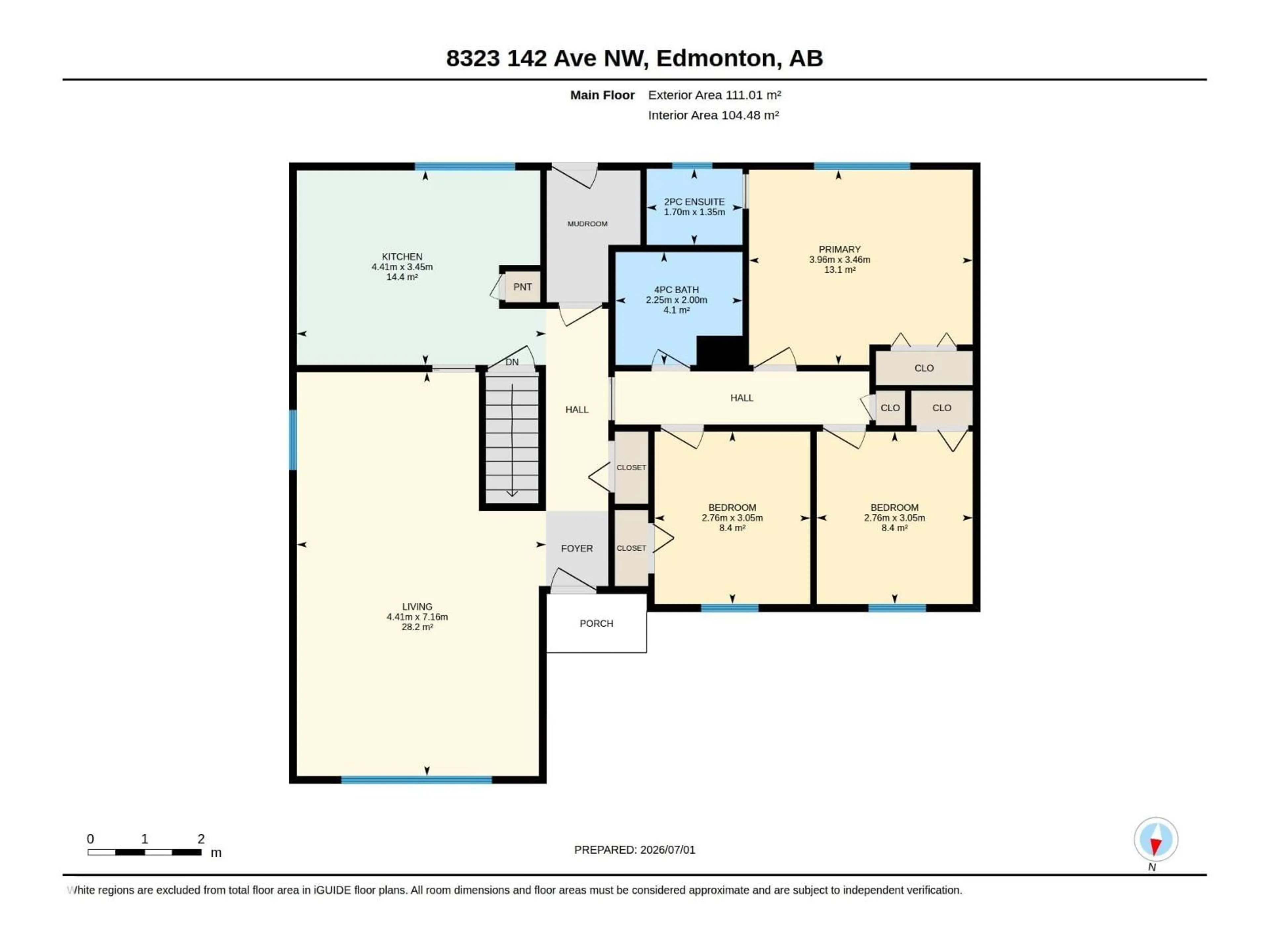 Floor plan for 8323 142 AV, Edmonton Alberta T5E2G3