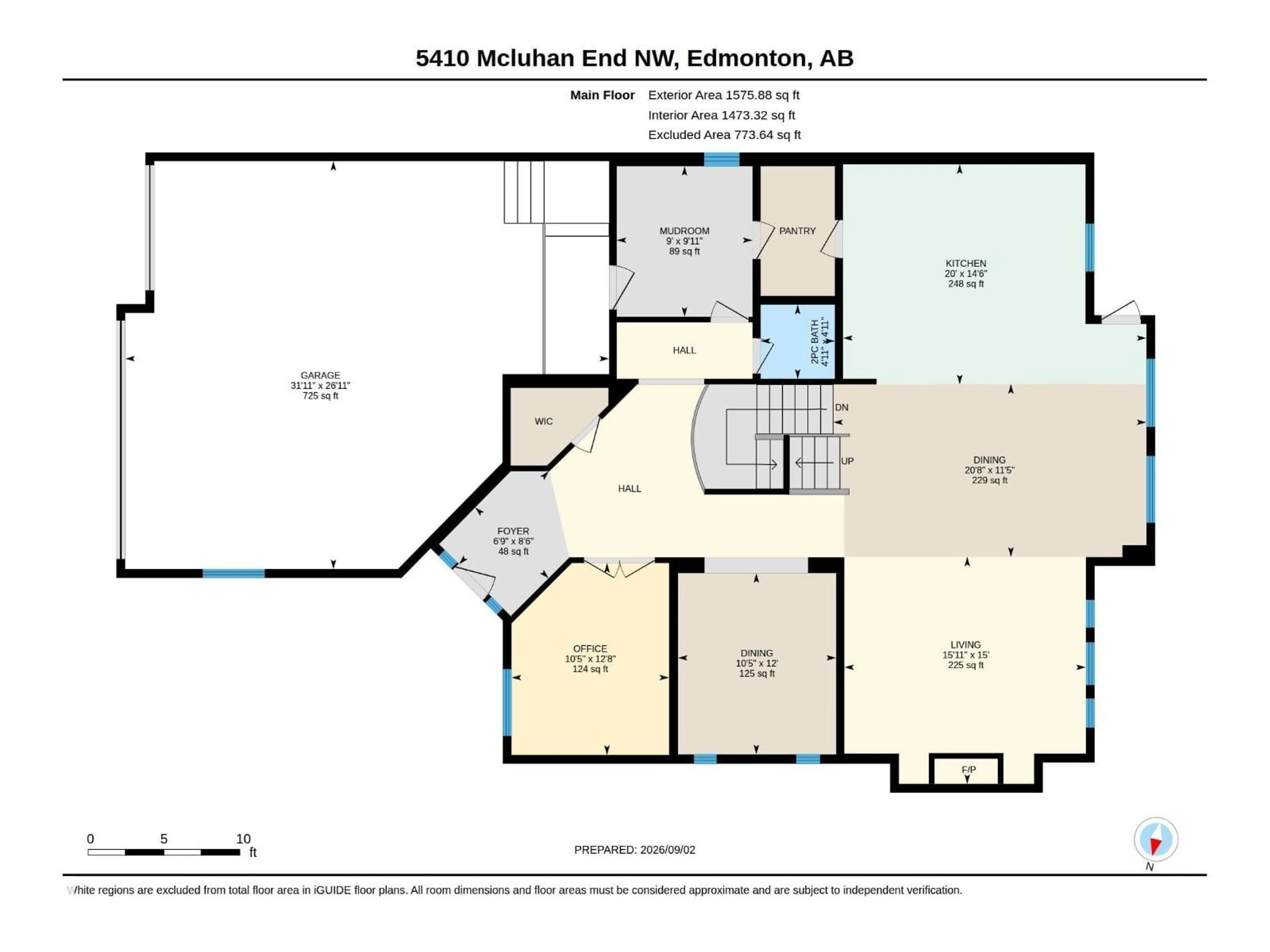 Floor plan for 5410 MCLUHAN EN, Edmonton Alberta T6R0P8