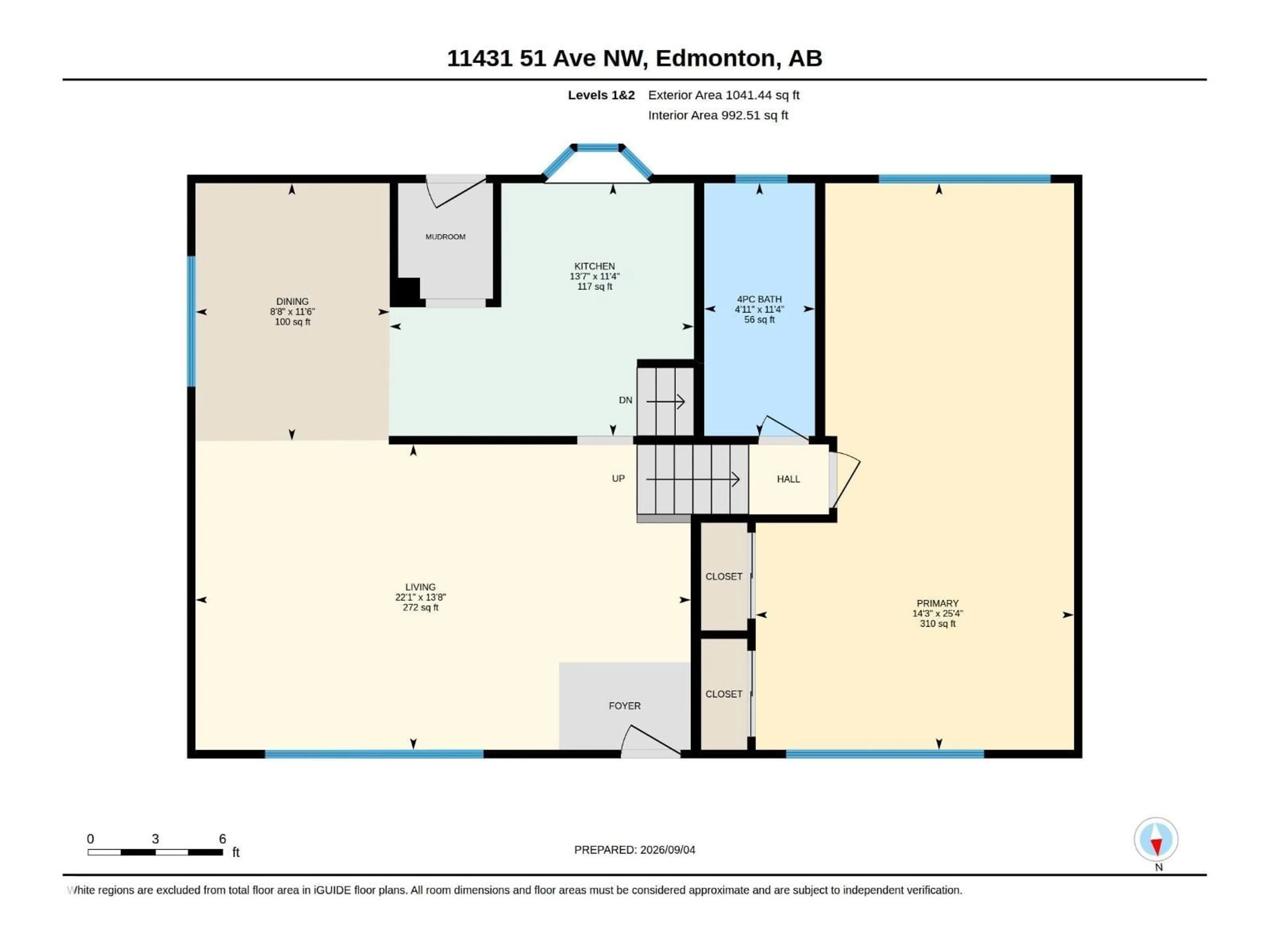Floor plan for 11431 51 AV, Edmonton Alberta T6H0L8