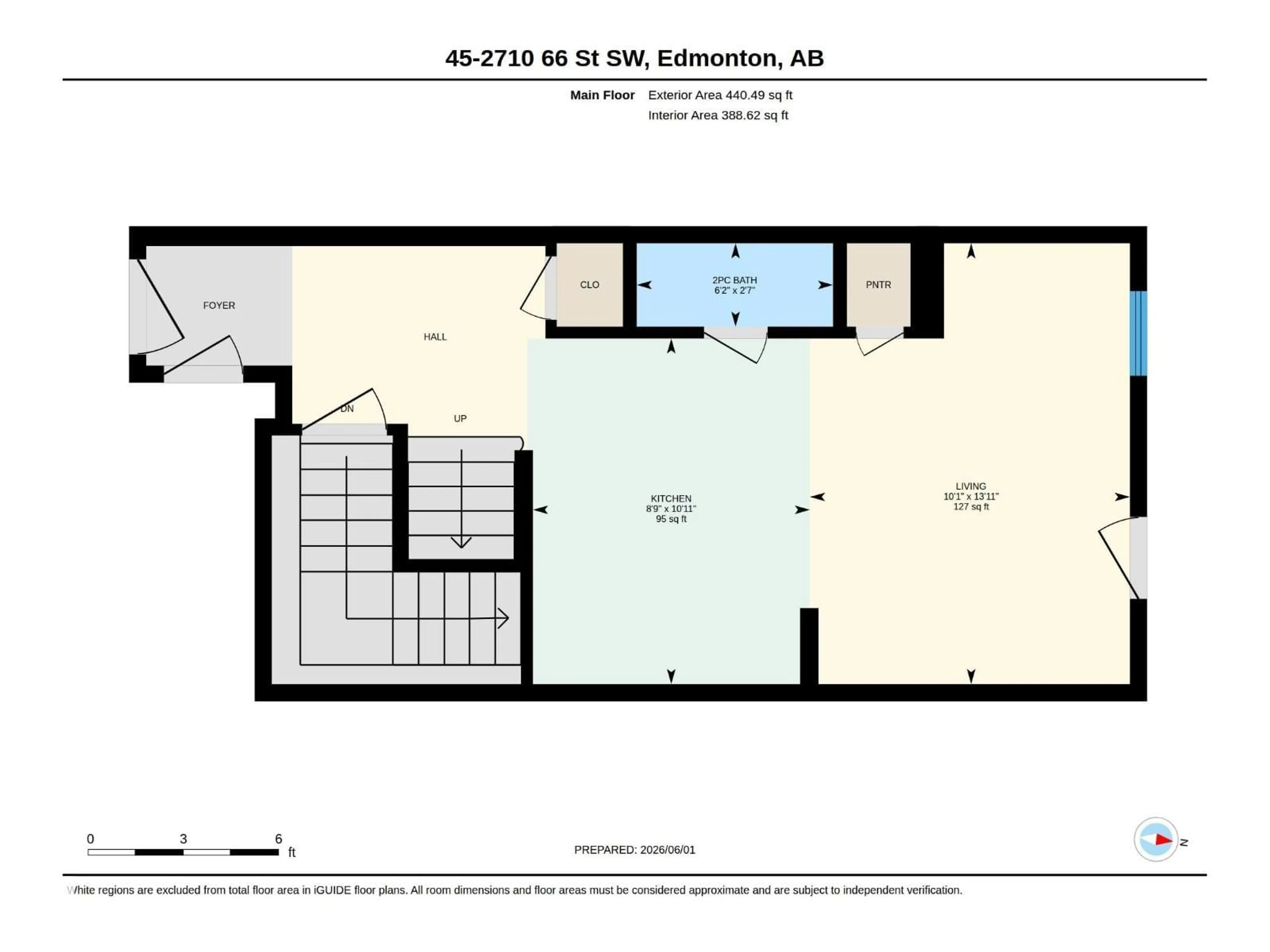 Floor plan for #45 - 2710 66 ST, Edmonton Alberta T6X3H4