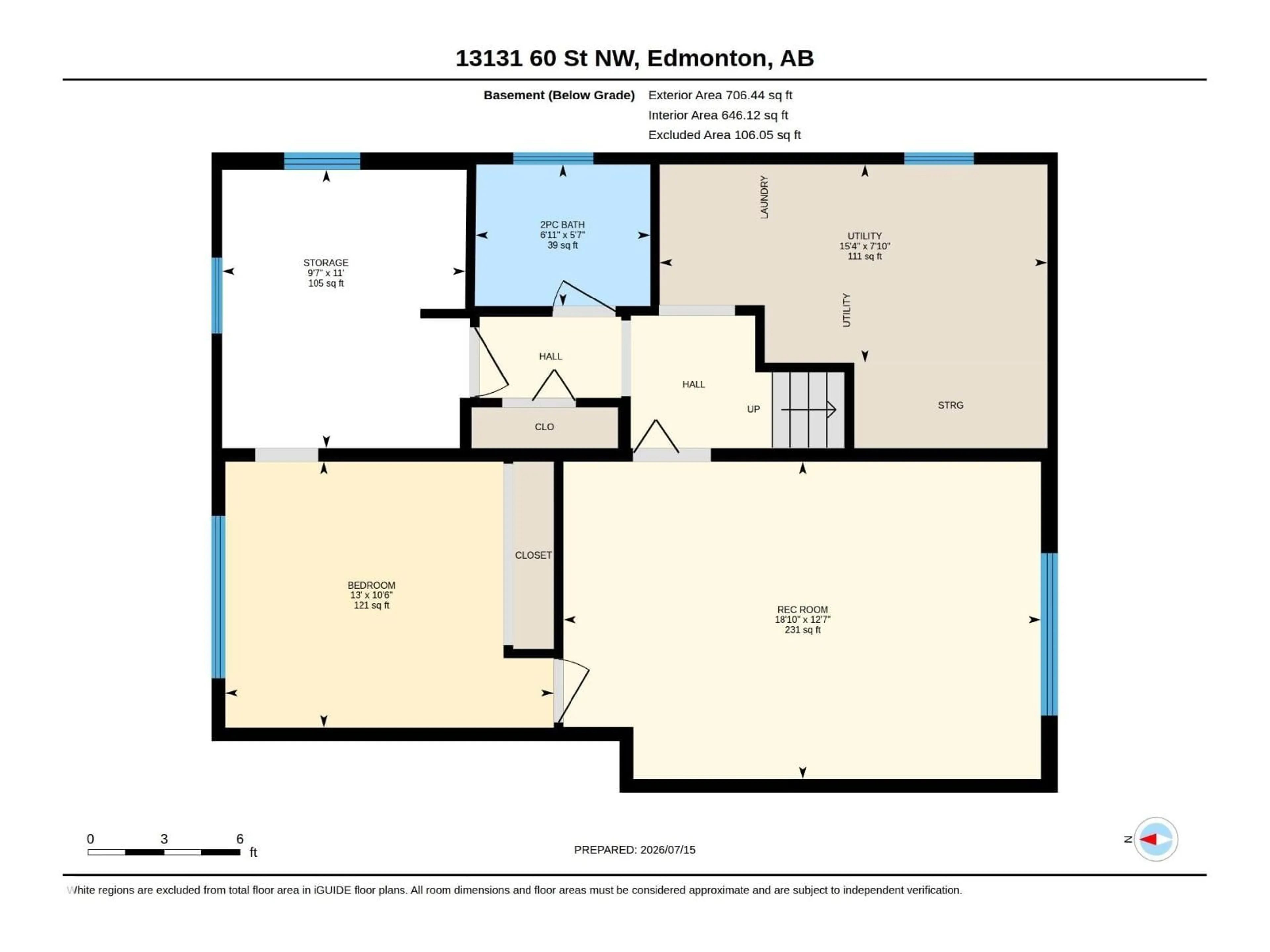 Floor plan for 13131 60 STREET, Edmonton Alberta T5A0S2