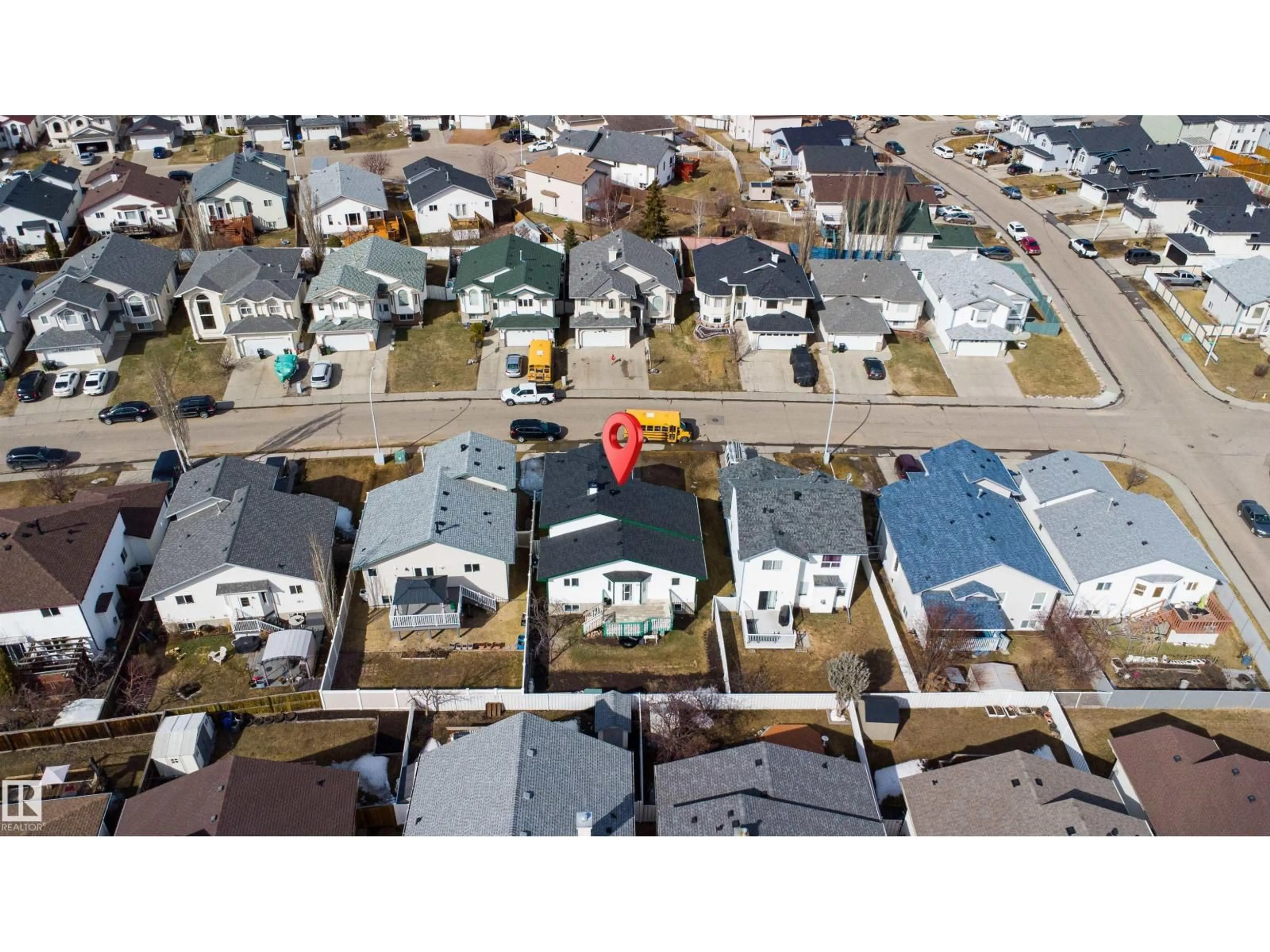 A pic from outside/outdoor area/front of a property/back of a property/a pic from drone, street for 2915 151A AV, Edmonton Alberta T5Y2Y5