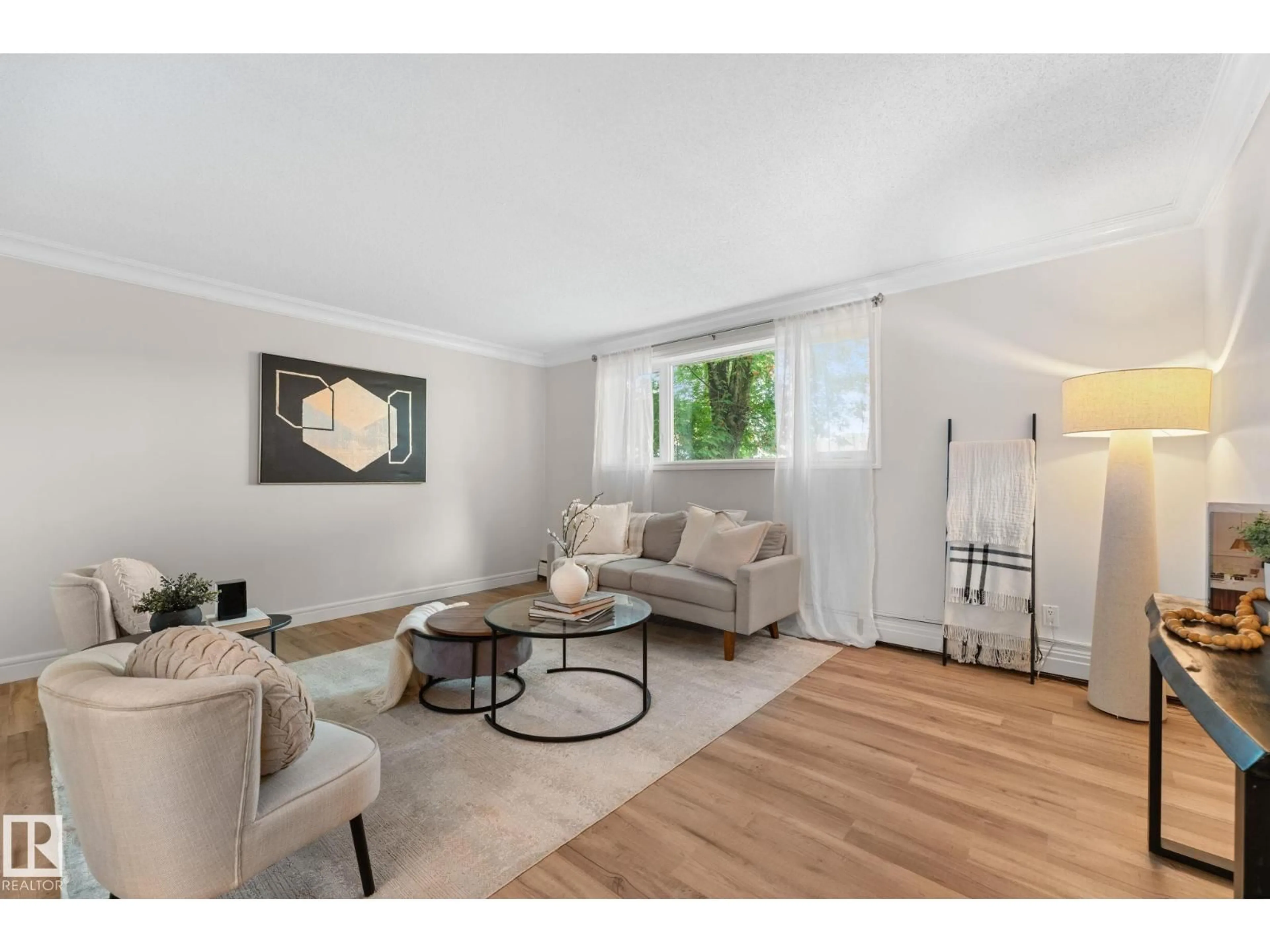 Living room with furniture, unknown for #106 - 10735 81 AV, Edmonton Alberta T6E1Y2