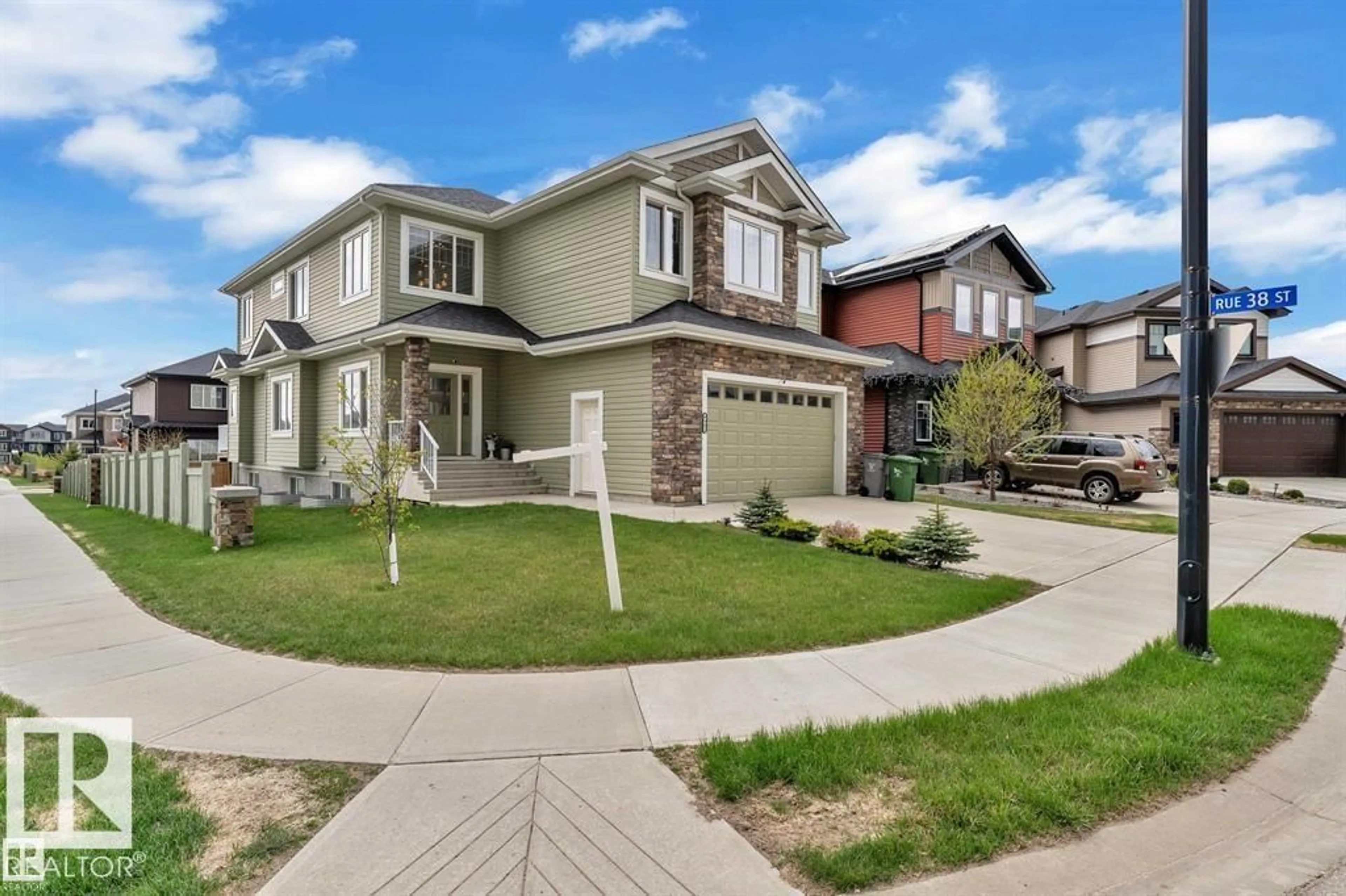 Home with brick exterior material, street for 4902 38 ST, Beaumont Alberta T4X2B6