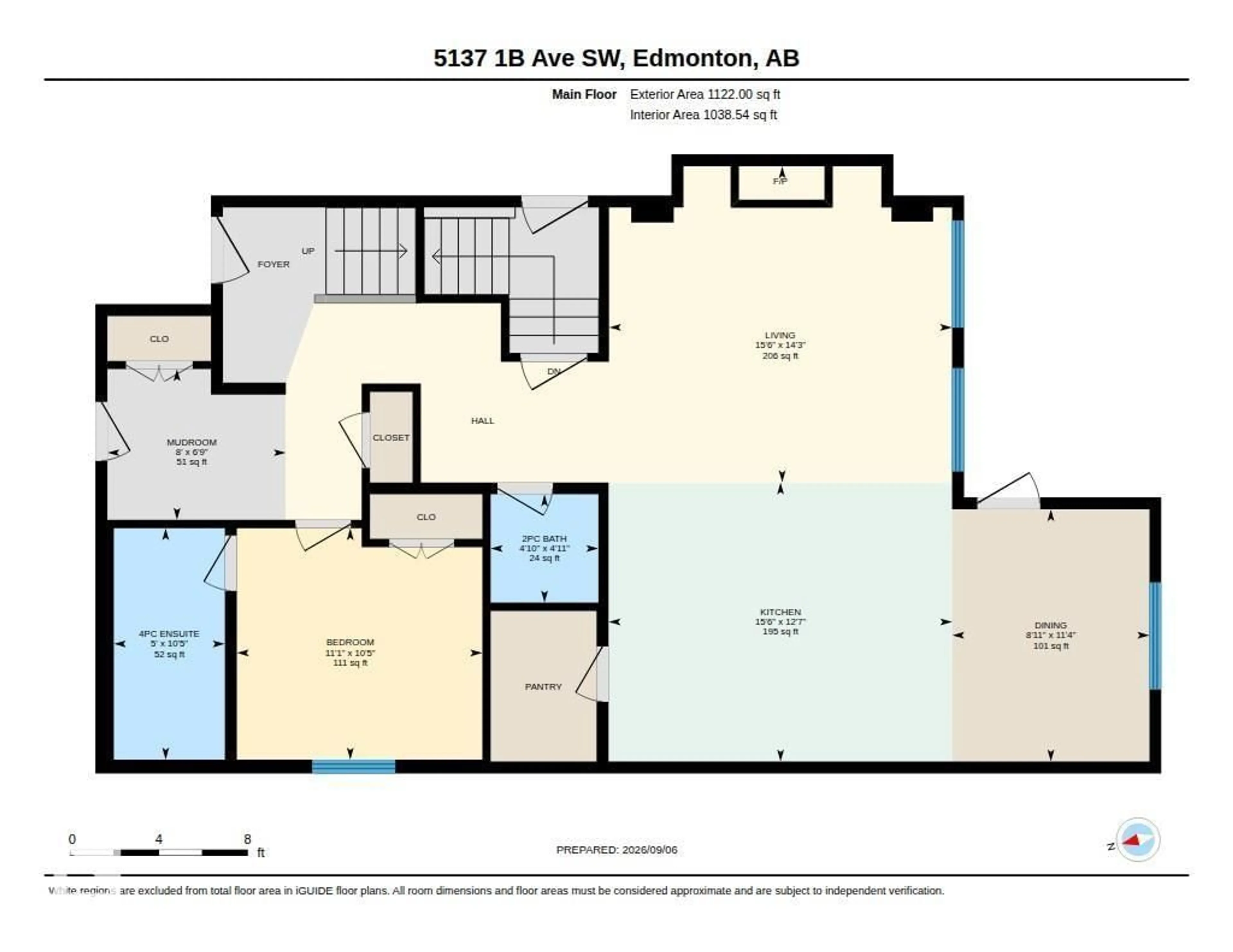 Floor plan for SW - 5137 1B AV, Edmonton Alberta T6X0Z7