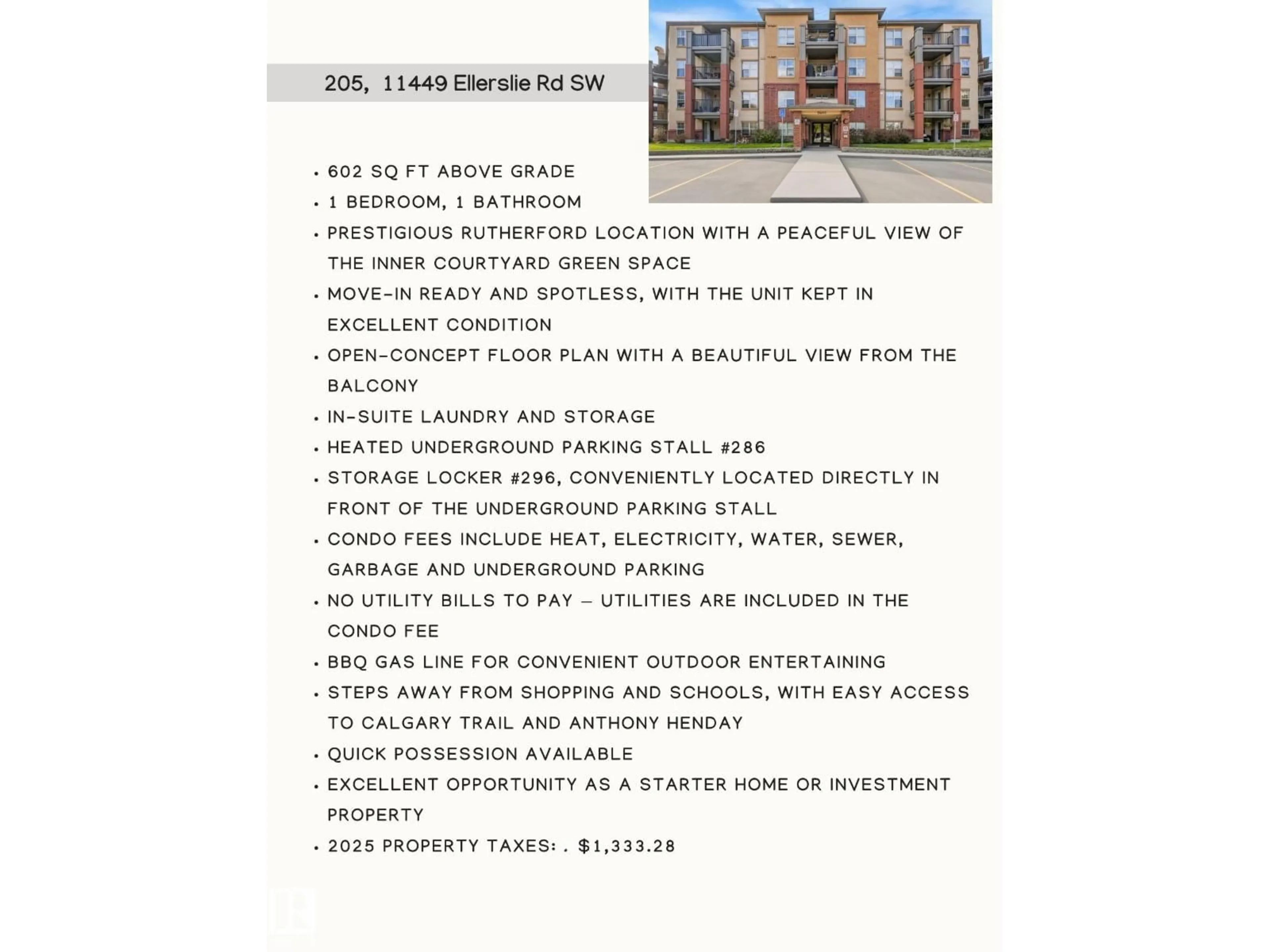 Unknown for #205 - 11449 ELLERSLIE RD, Edmonton Alberta T6W1T2