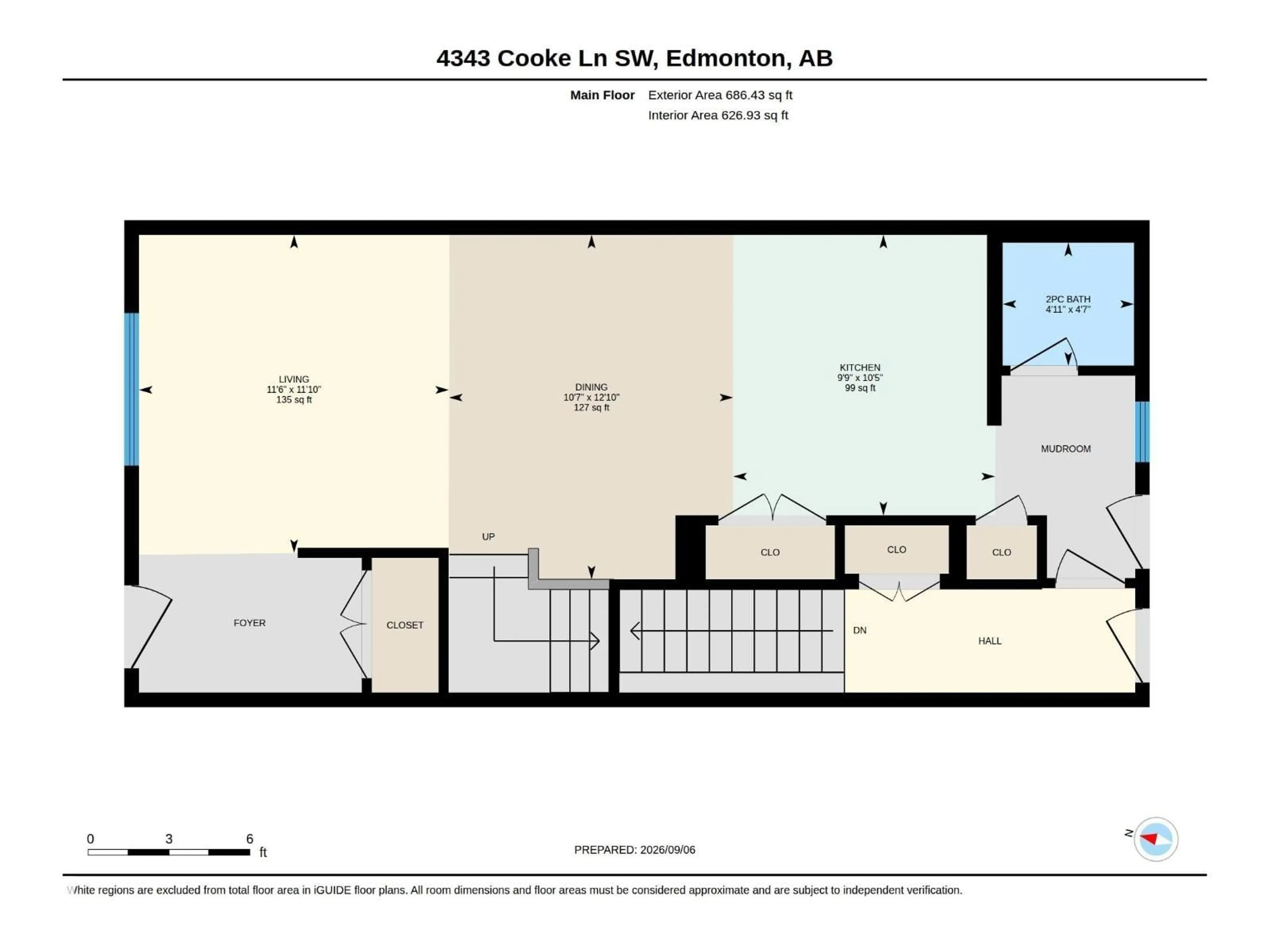 Floor plan for 4343 COOKE LANE SW, Edmonton Alberta T6W5K6