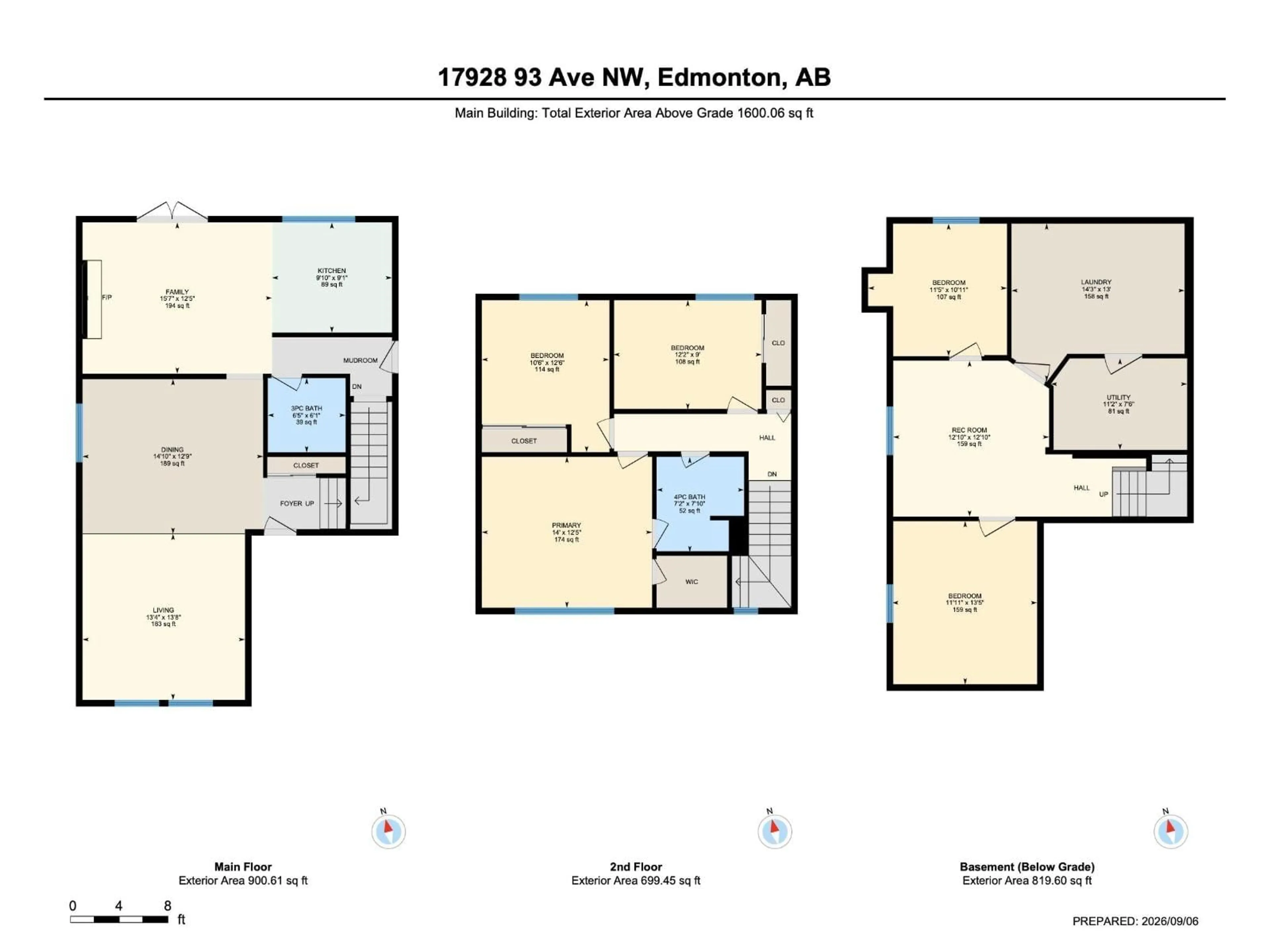 Floor plan for 17928 93 AVE, Edmonton Alberta T5T1V6