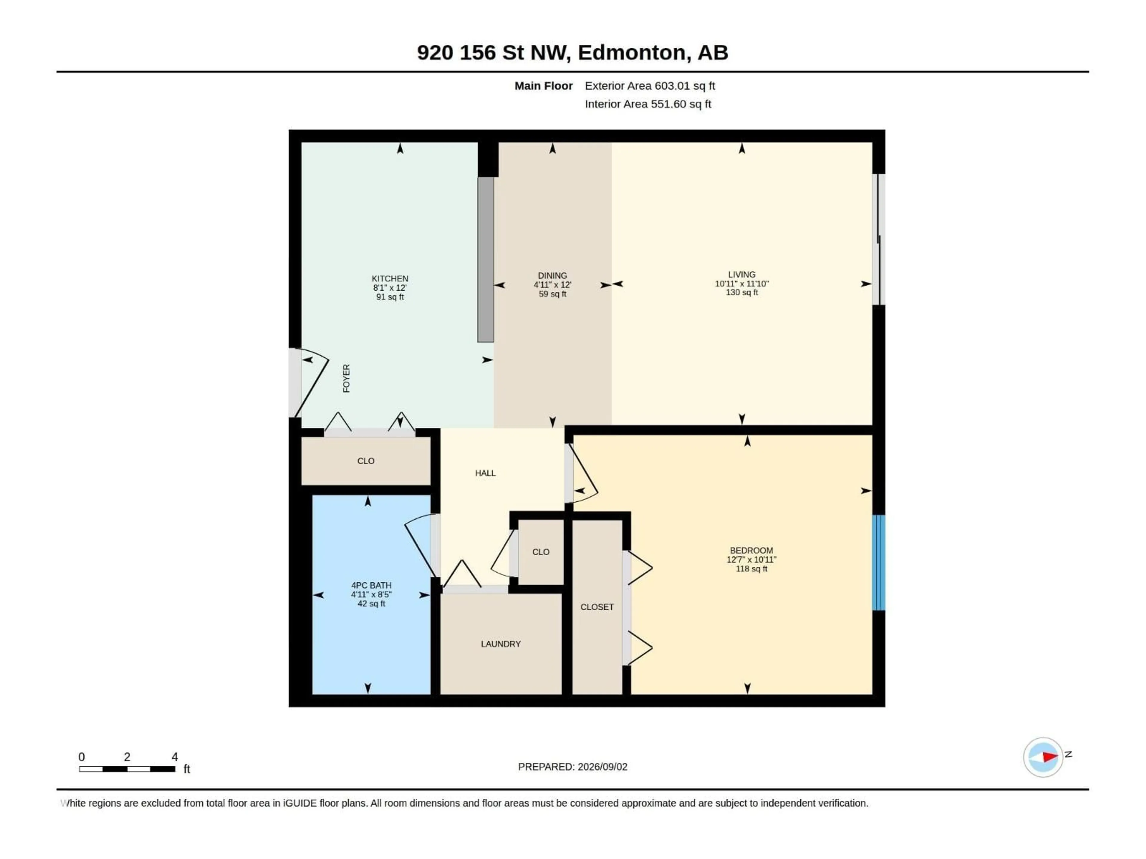 Floor plan for 920 - 419 156 ST, Edmonton Alberta T6R0N6