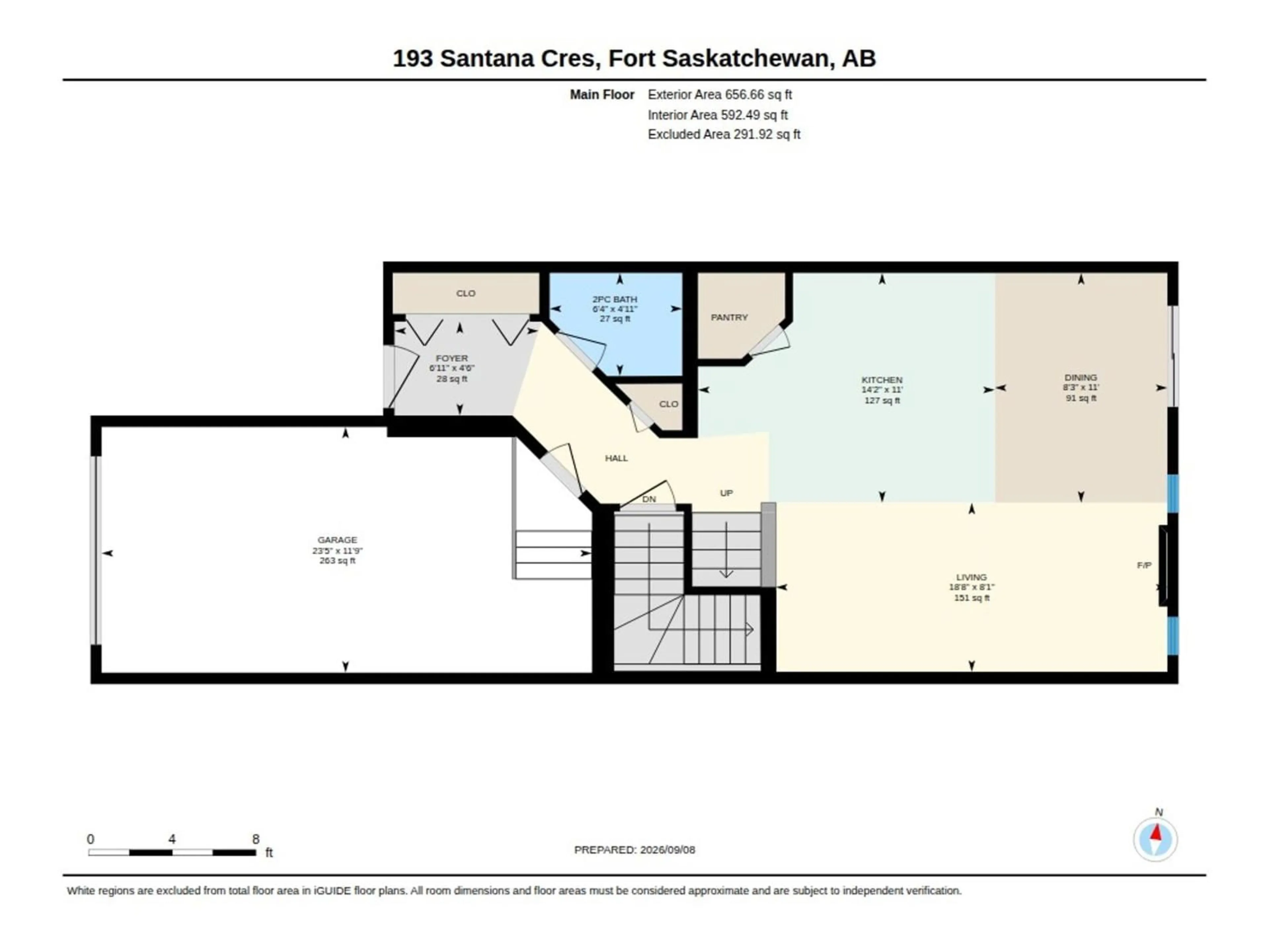 Floor plan for 193 SANTANA, Fort Saskatchewan Alberta T8L0T4