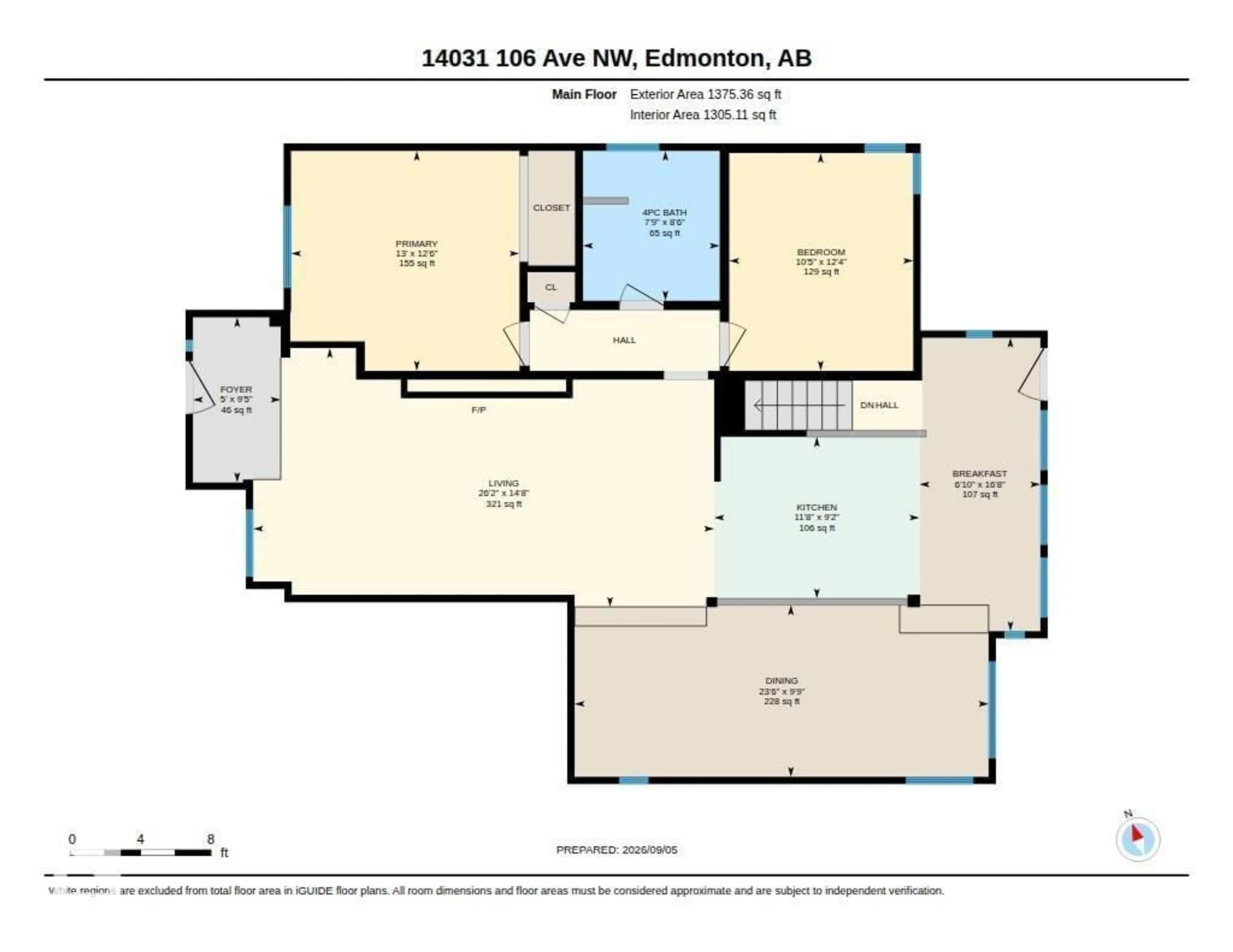Floor plan for 14031 106 AV, Edmonton Alberta T5N1B3