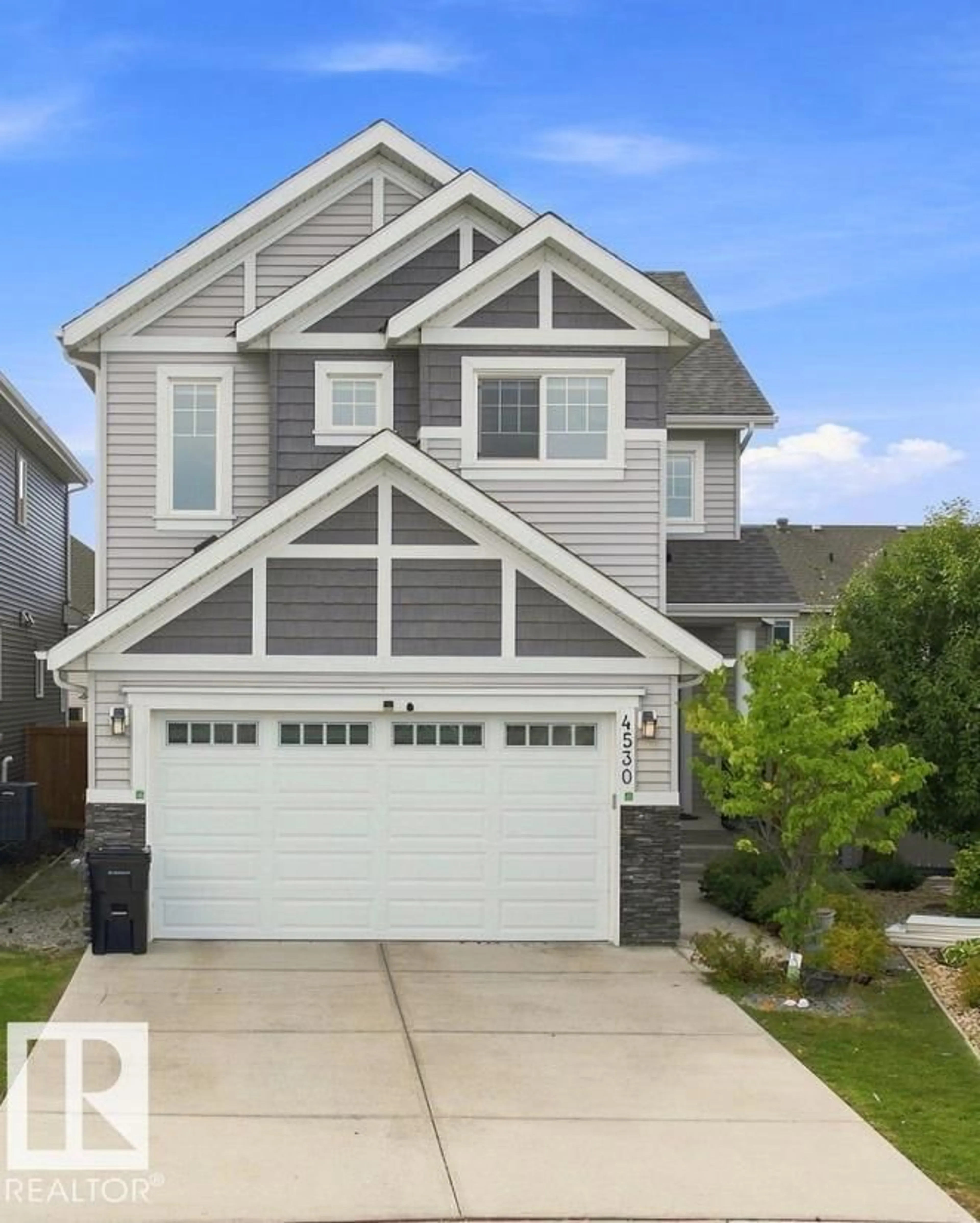 Home with vinyl exterior material, street for 4530 SALY PL, Edmonton Alberta T6X2C7