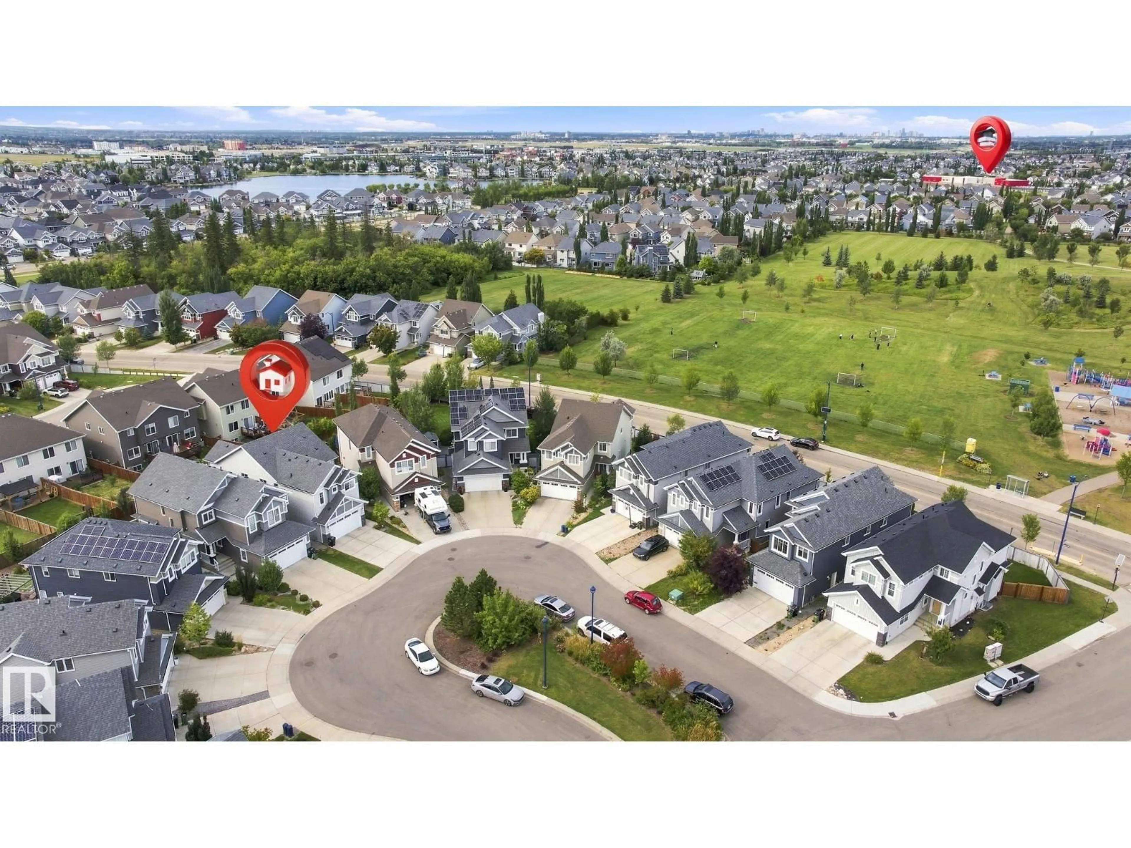 A pic from outside/outdoor area/front of a property/back of a property/a pic from drone, unknown for 4530 SALY PL, Edmonton Alberta T6X2C7