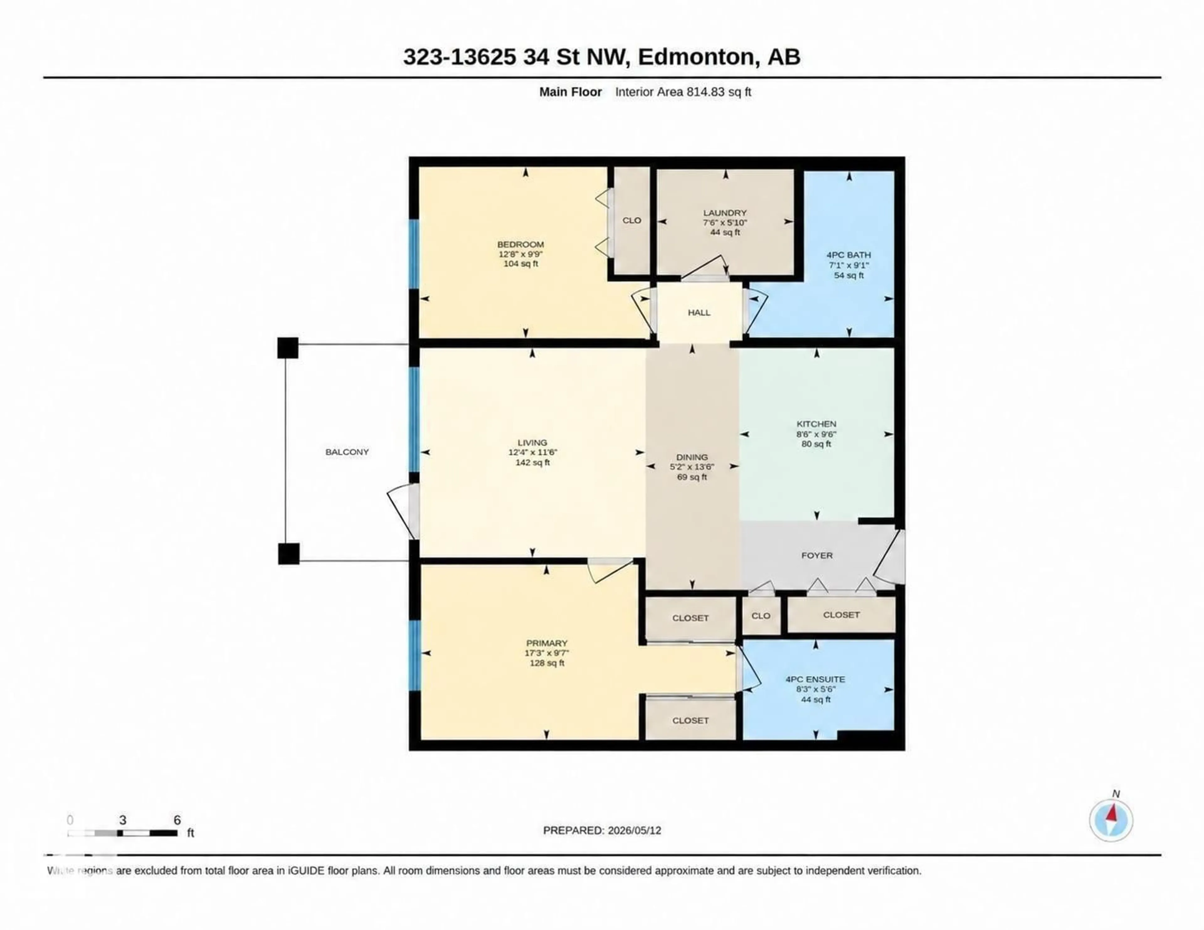Floor plan for #323 - 13625 34 ST, Edmonton Alberta T5A0E3