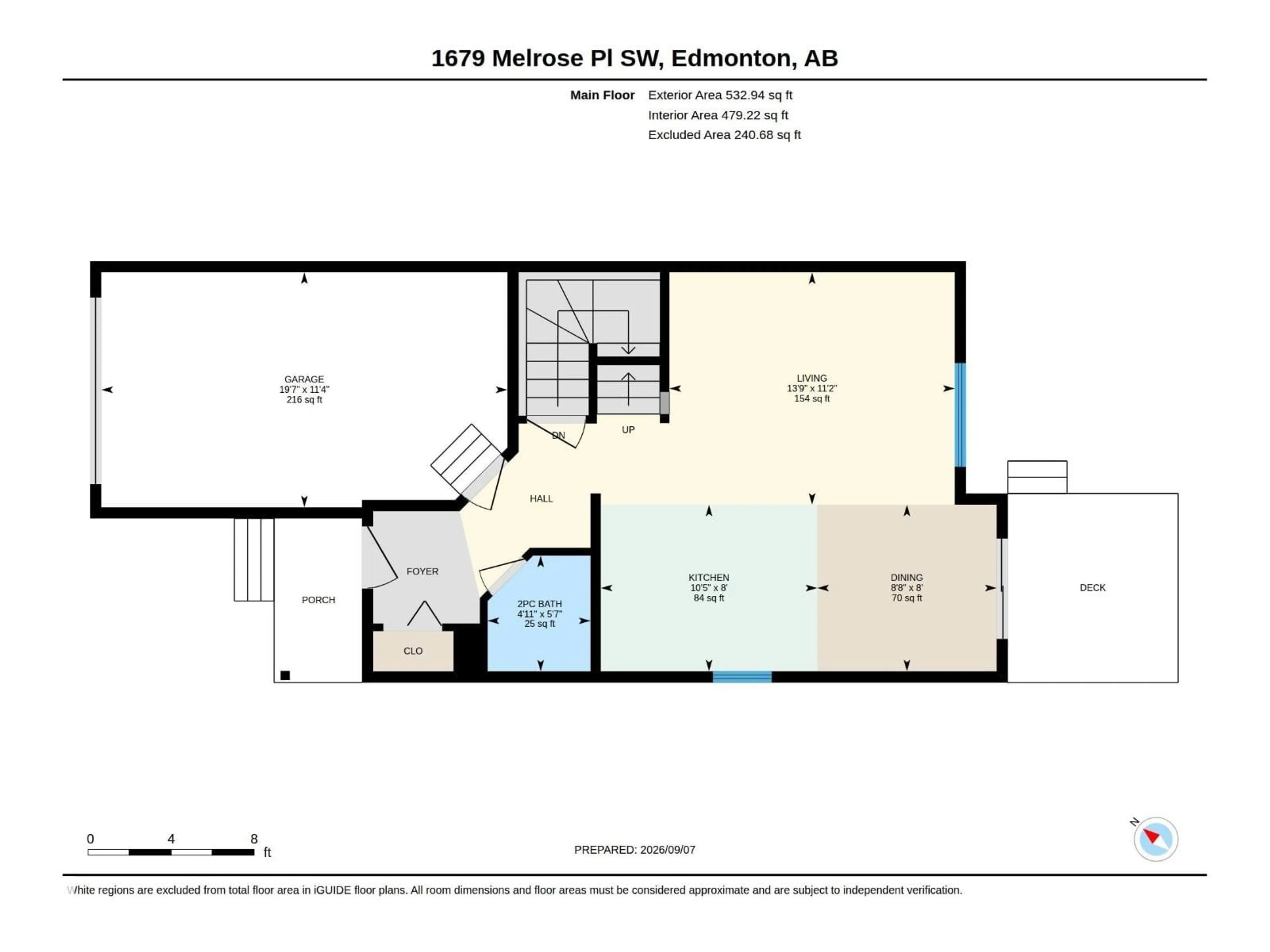 Floor plan for 1679 MELROSE PL, Edmonton Alberta T6W1X6