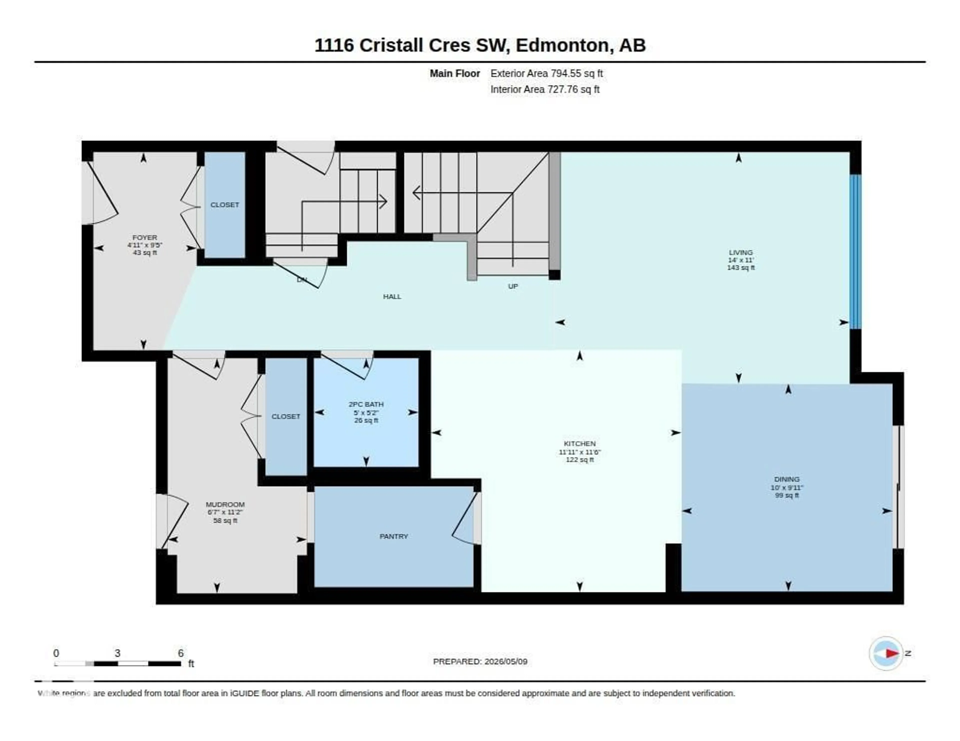 Floor plan for 1116 CRISTALL CR, Edmonton Alberta T6W5S9