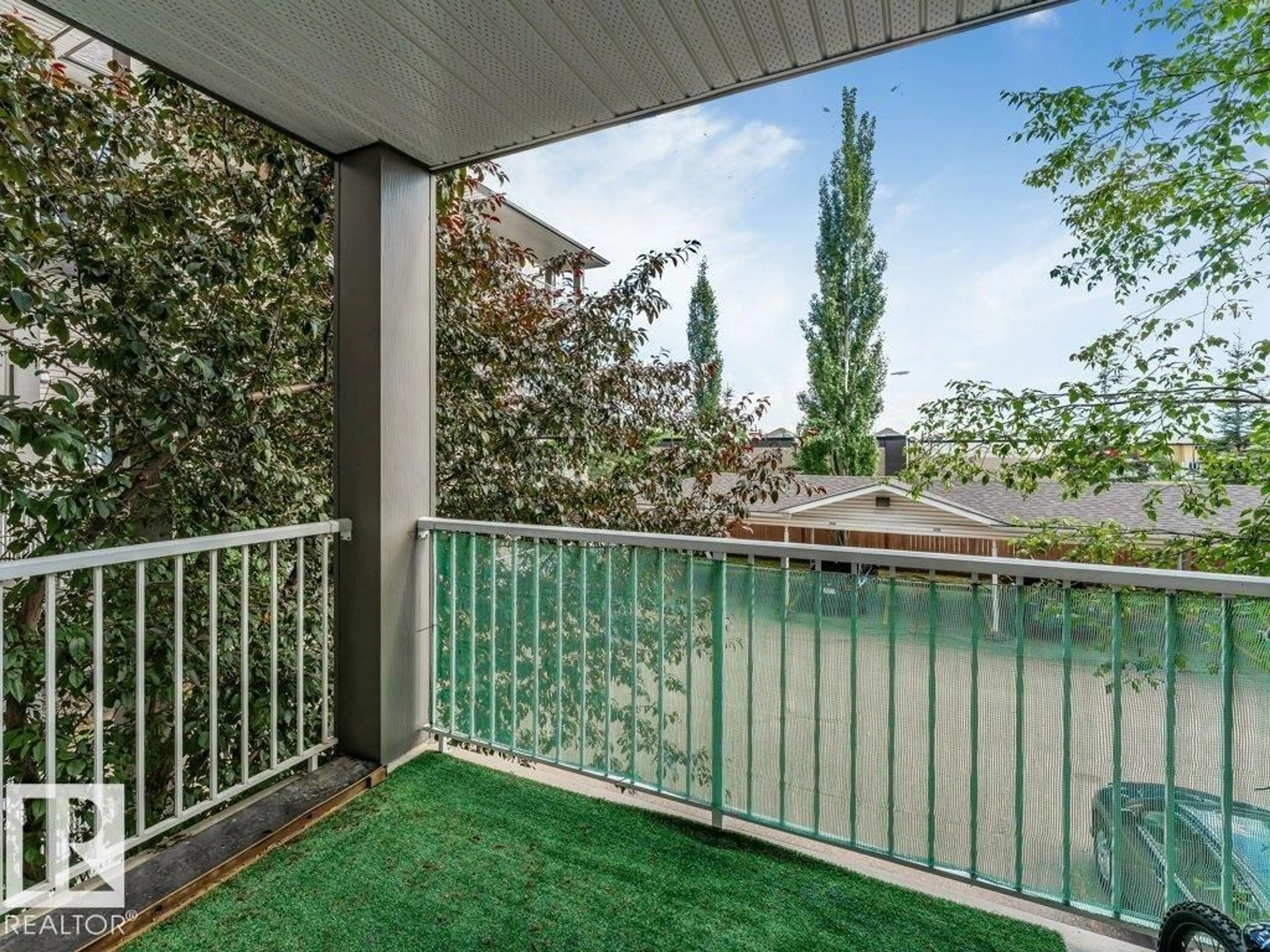Balcony in the apartment, water/lake/river/ocean view for 233 - 3425 19 ST, Edmonton Alberta T5T2B5
