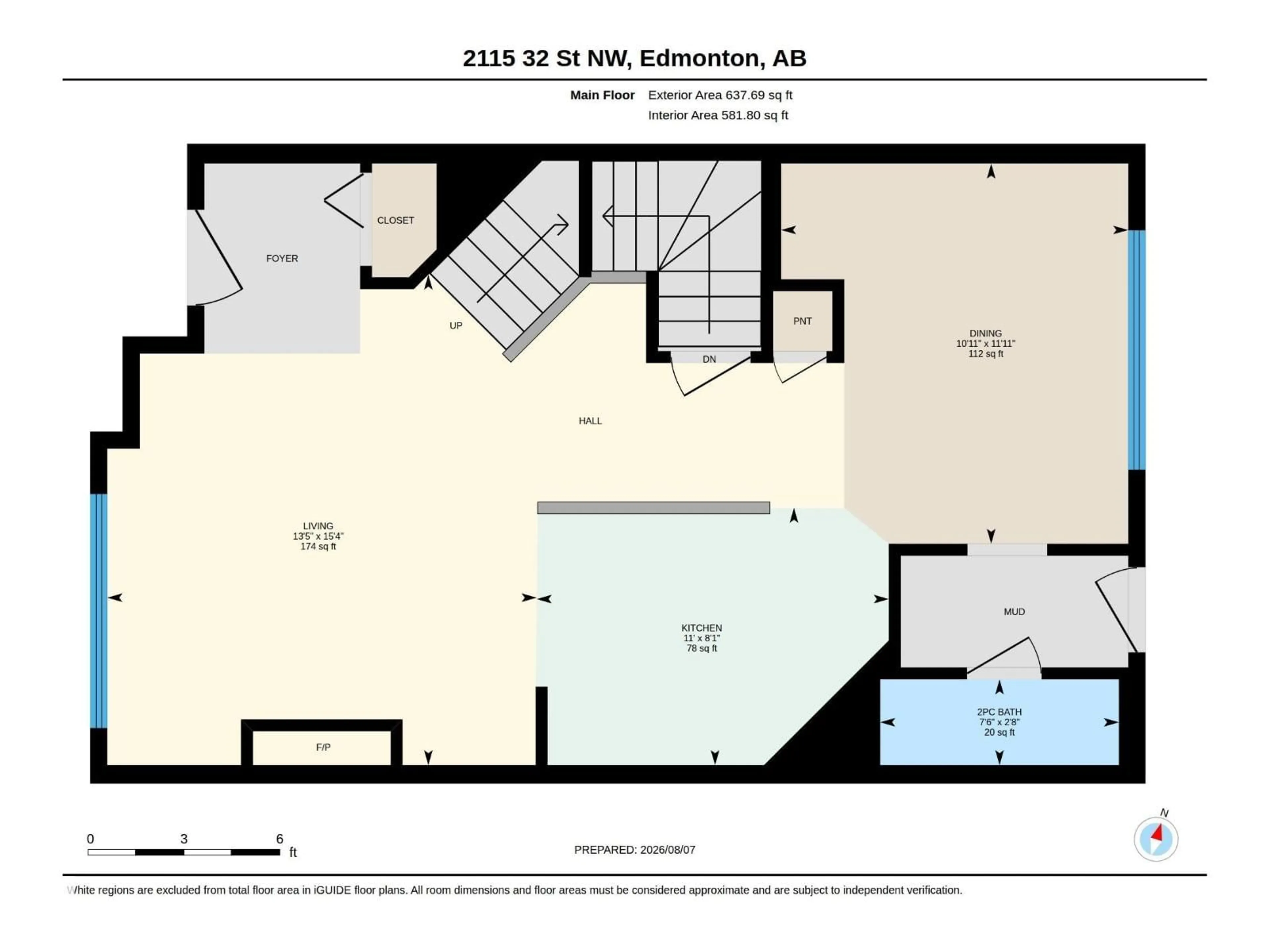 Floor plan for 2115 32 ST, Edmonton Alberta T6T0K4