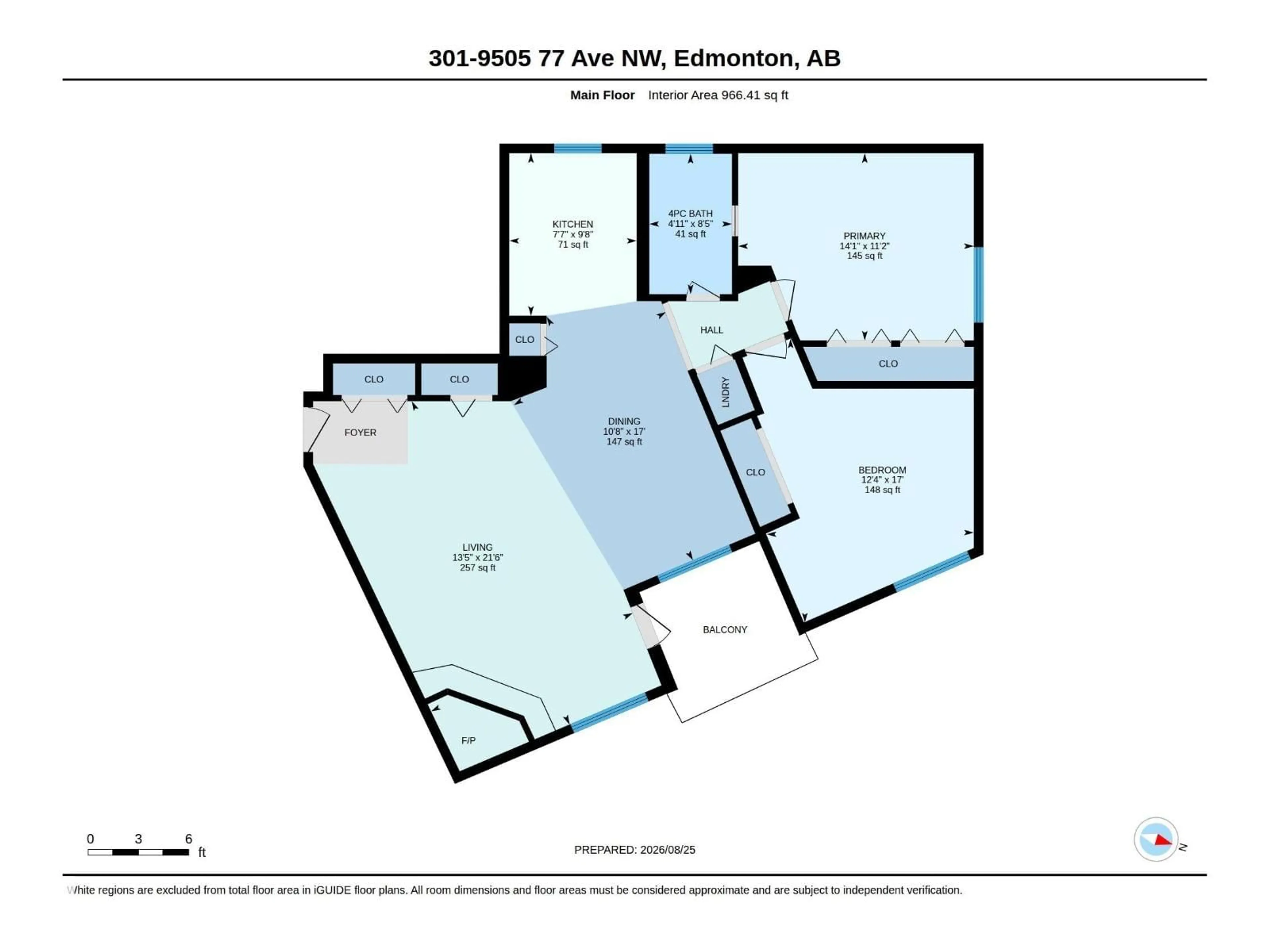 Floor plan for #301 - 9505 77 AV, Edmonton Alberta T6C0M3