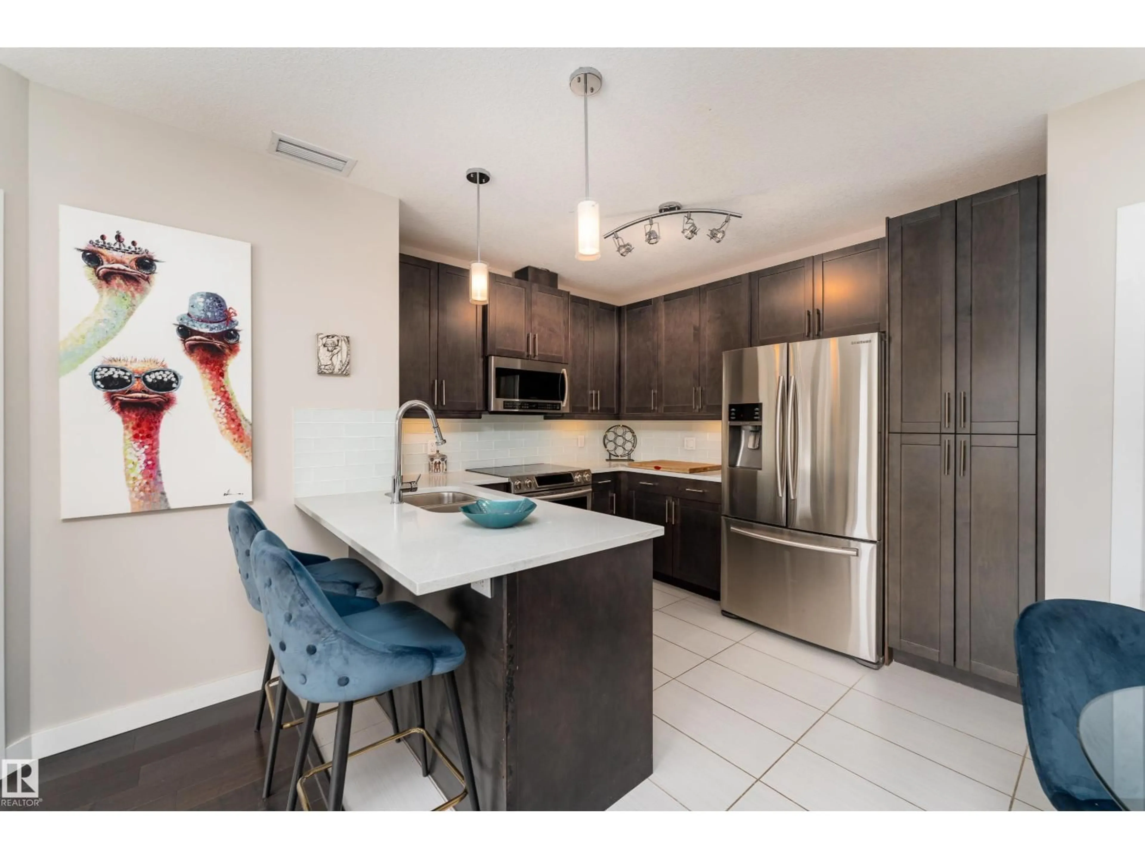 Contemporary kitchen, ceramic/tile floor for #203 - 5151 WINDERMERE BV, Edmonton Alberta T6W2K4