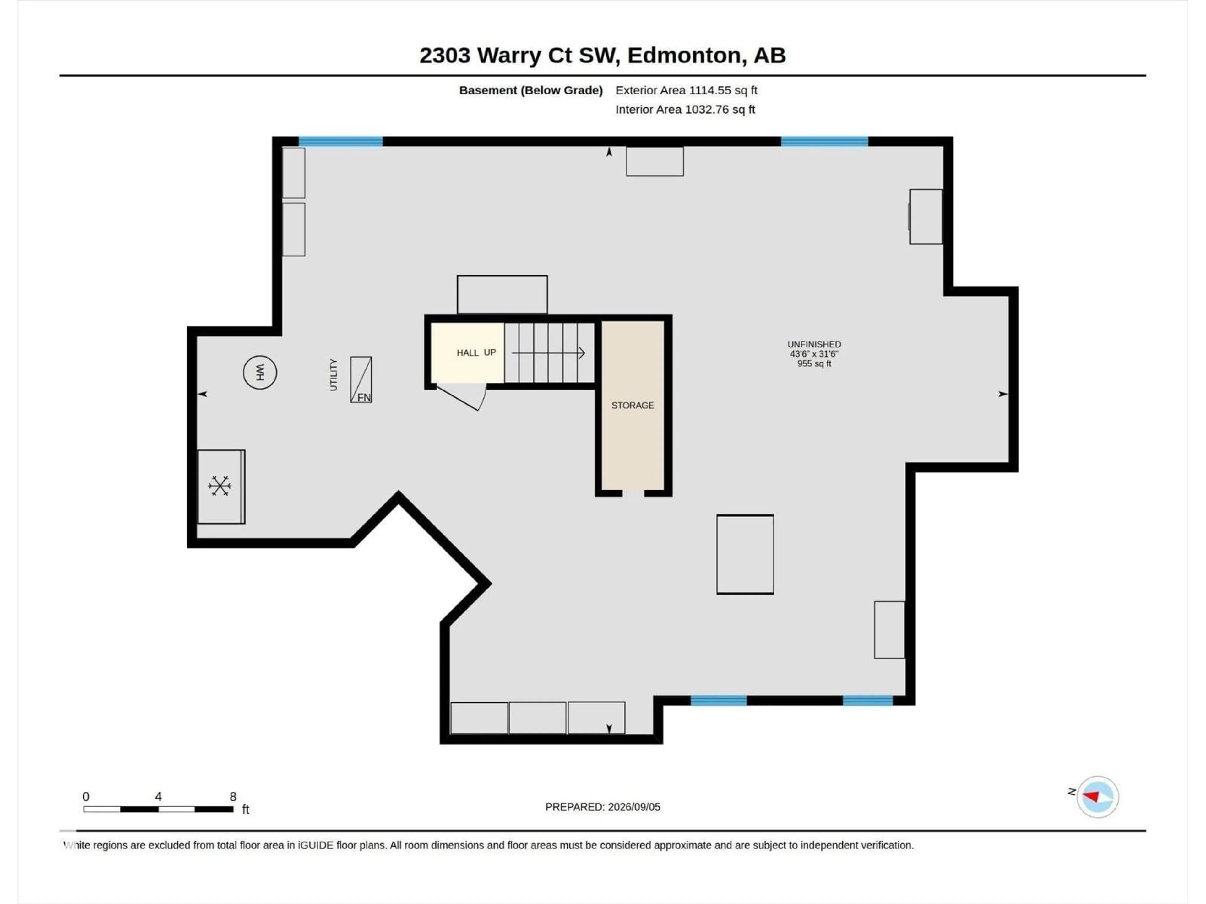 Floor plan for SW - 2303 WARRY CT, Edmonton Alberta T6W0N9