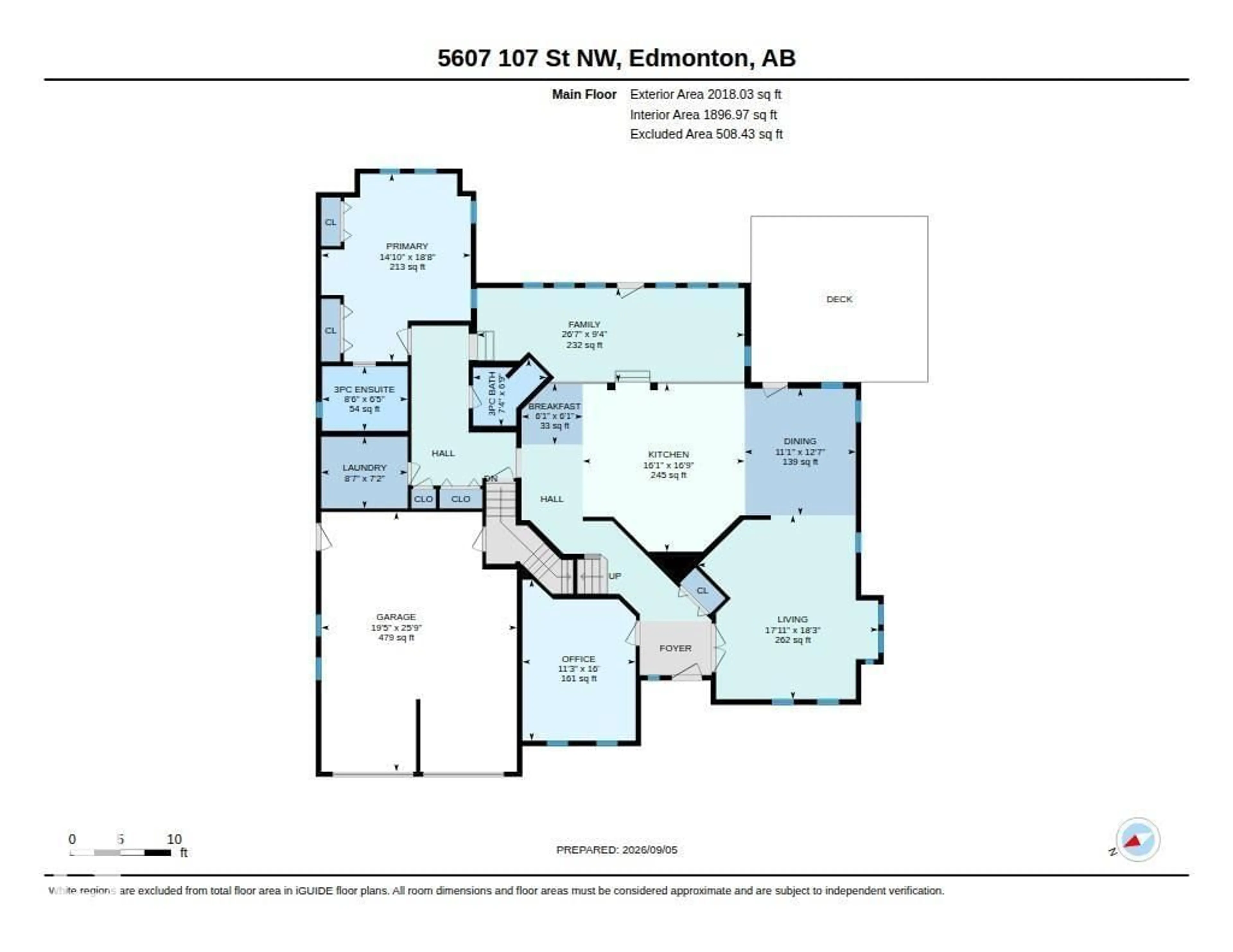 Floor plan for 5607 107 ST, Edmonton Alberta T6H2X6