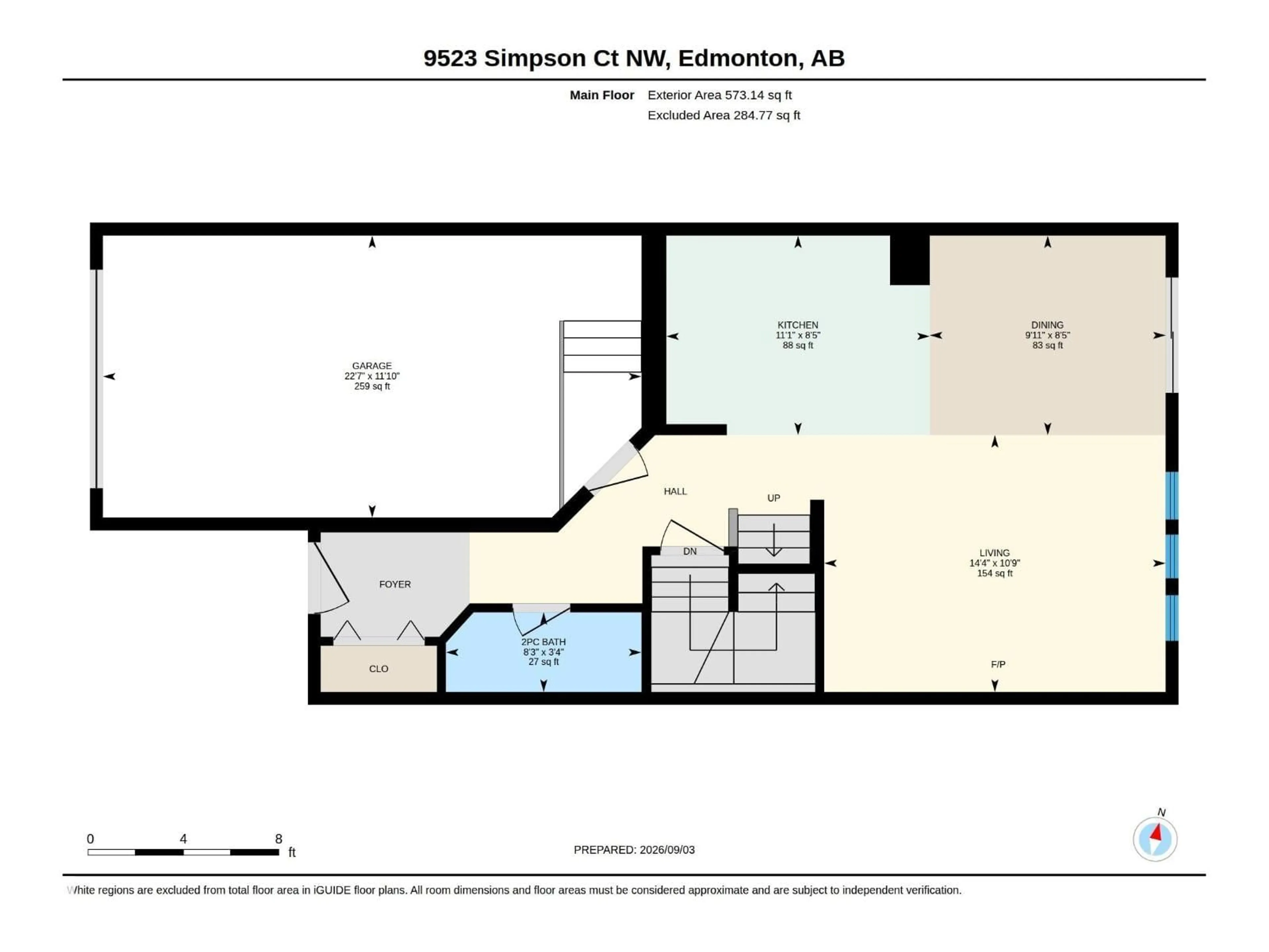 Floor plan for 9523 SIMPSON CT, Edmonton Alberta T6R0T8