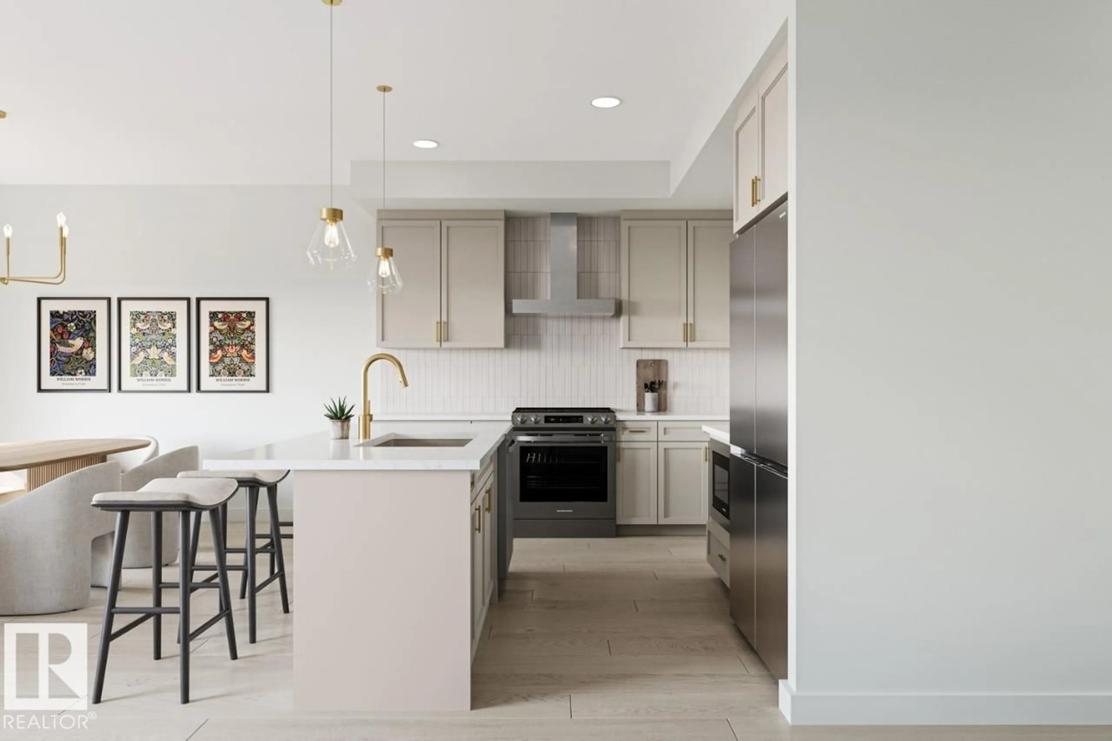 Contemporary kitchen, ceramic/tile floor for NE - 17113 3 ST, Edmonton Alberta T5Y4N9