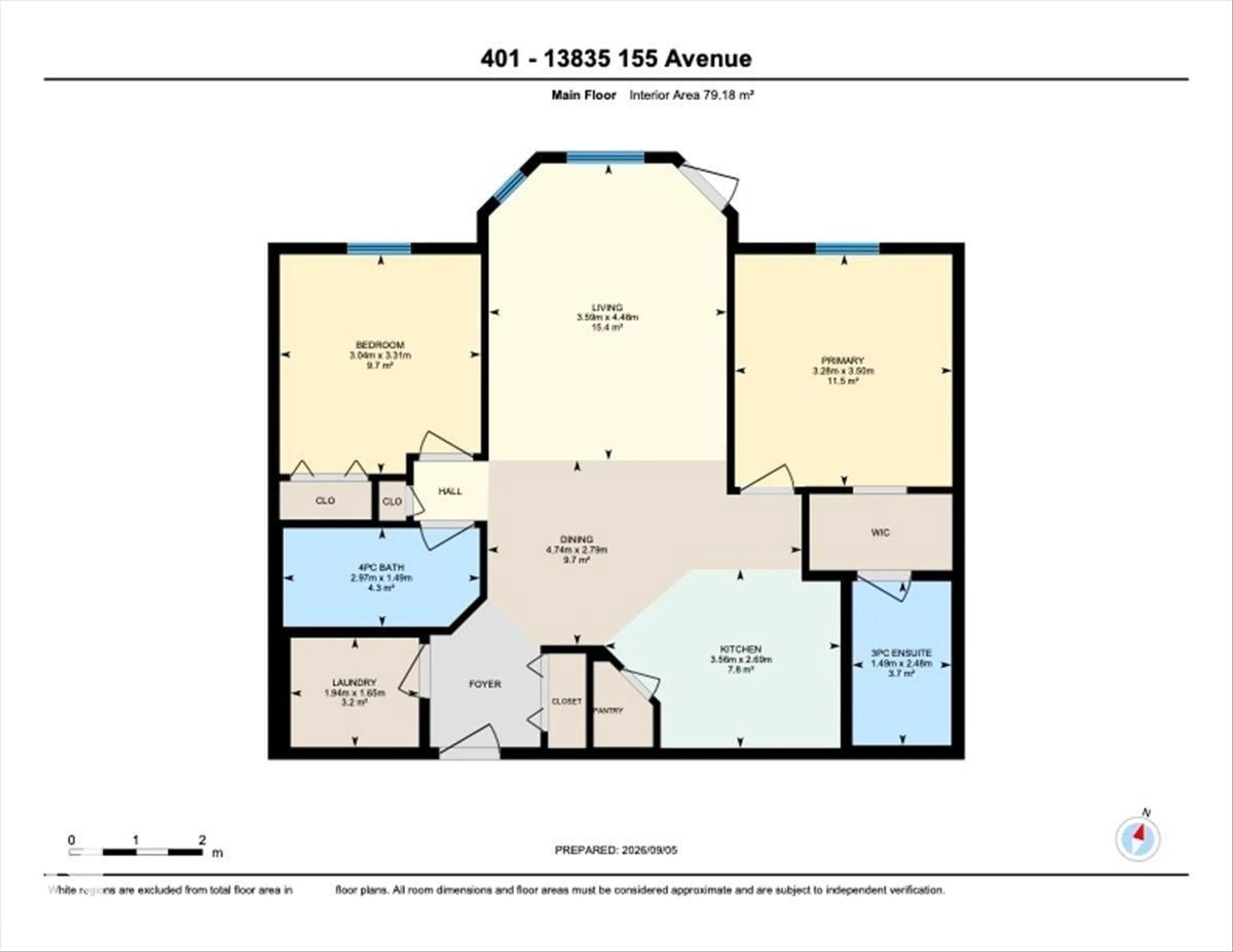 Floor plan for 401 - 13835 155 AV, Edmonton Alberta T6V0B8
