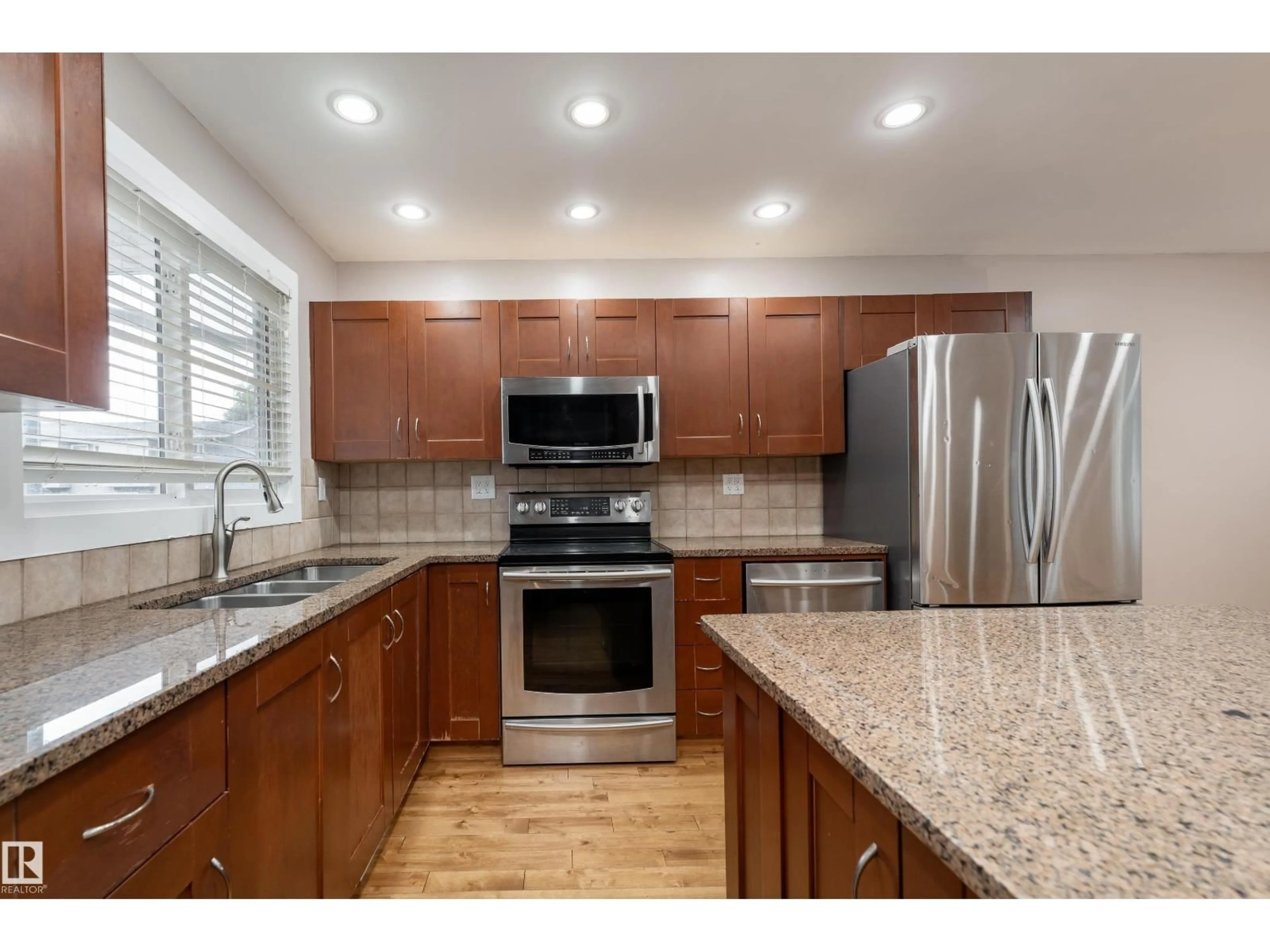 Open concept kitchen, ceramic/tile floor for #28 - 1415 62 ST, Edmonton Alberta T6L4K1