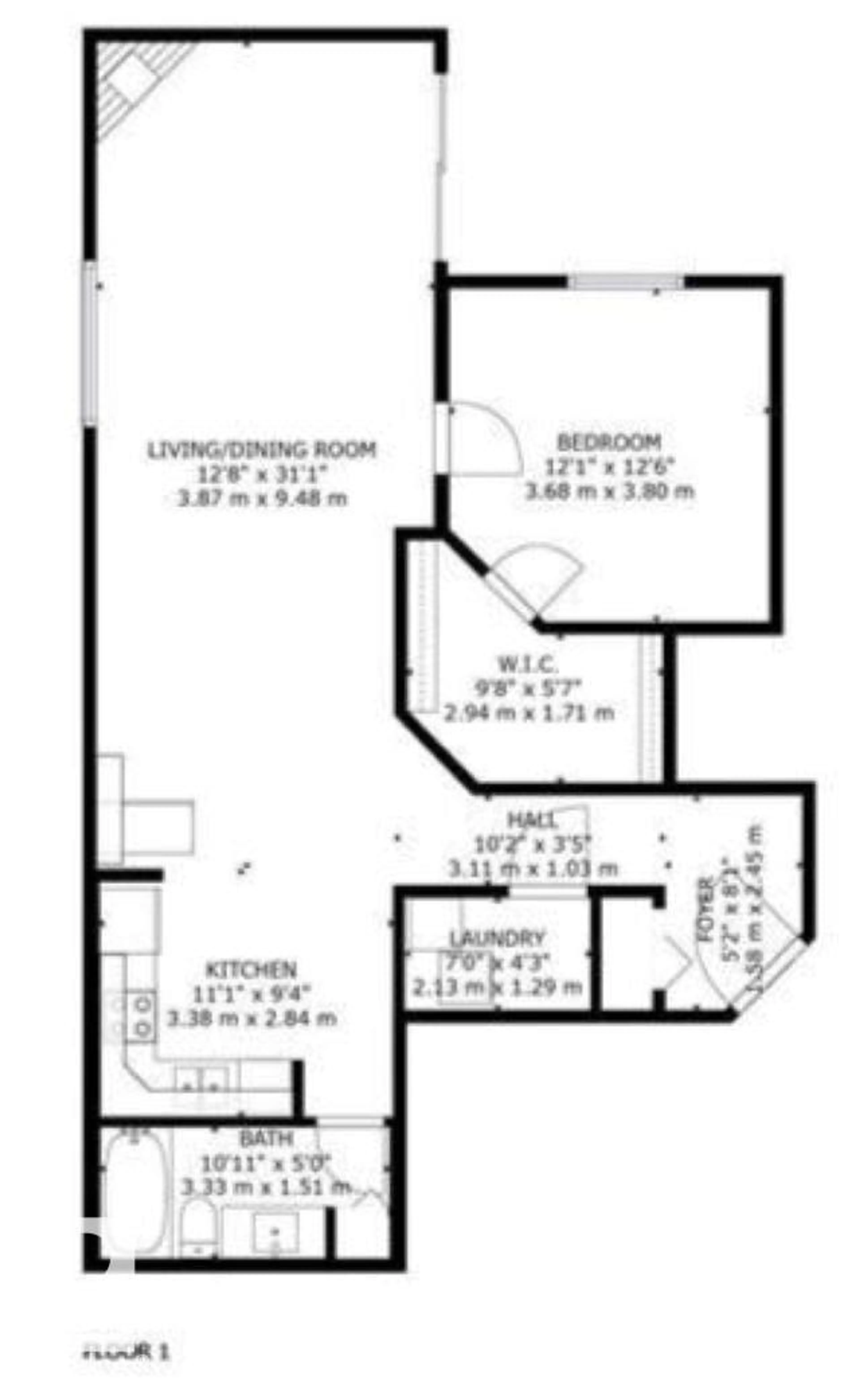 Floor plan for #18 - 9926 80 AV, Edmonton Alberta T6E6L5