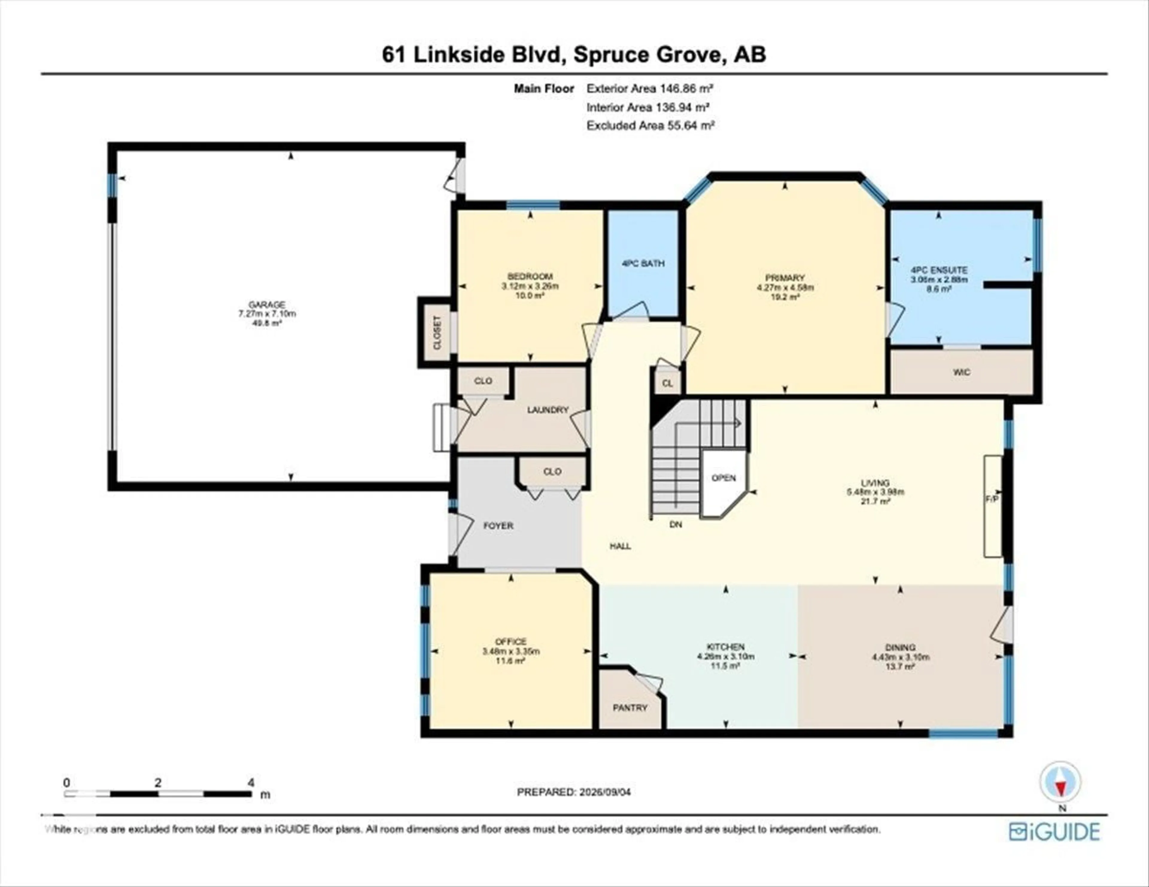 Floor plan for 61 LINKSIDE BV, Spruce Grove Alberta T7X4A6