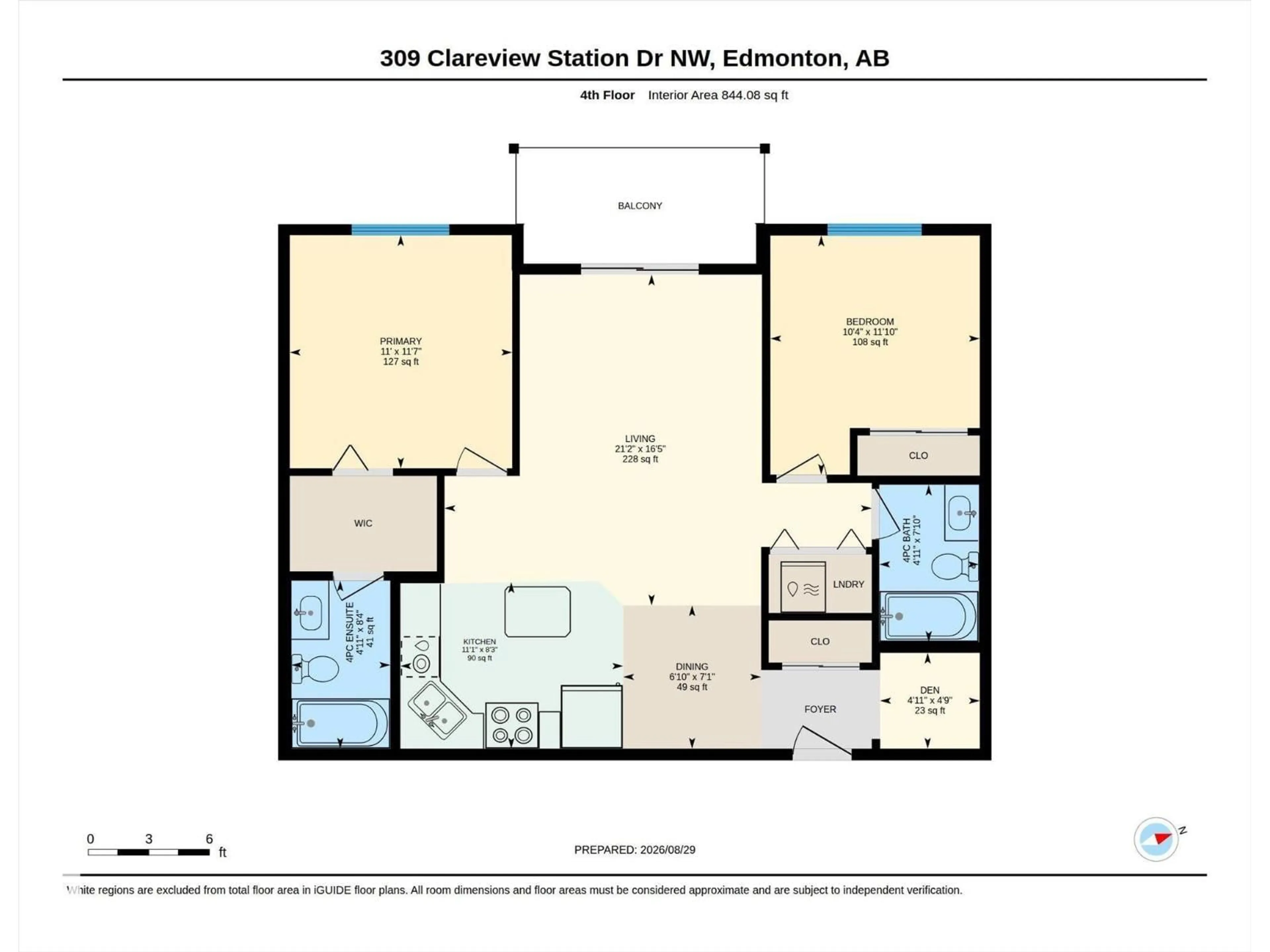 Floor plan for #413 - 309 CLAREVIEW STATION DR, Edmonton Alberta T5Y0C5