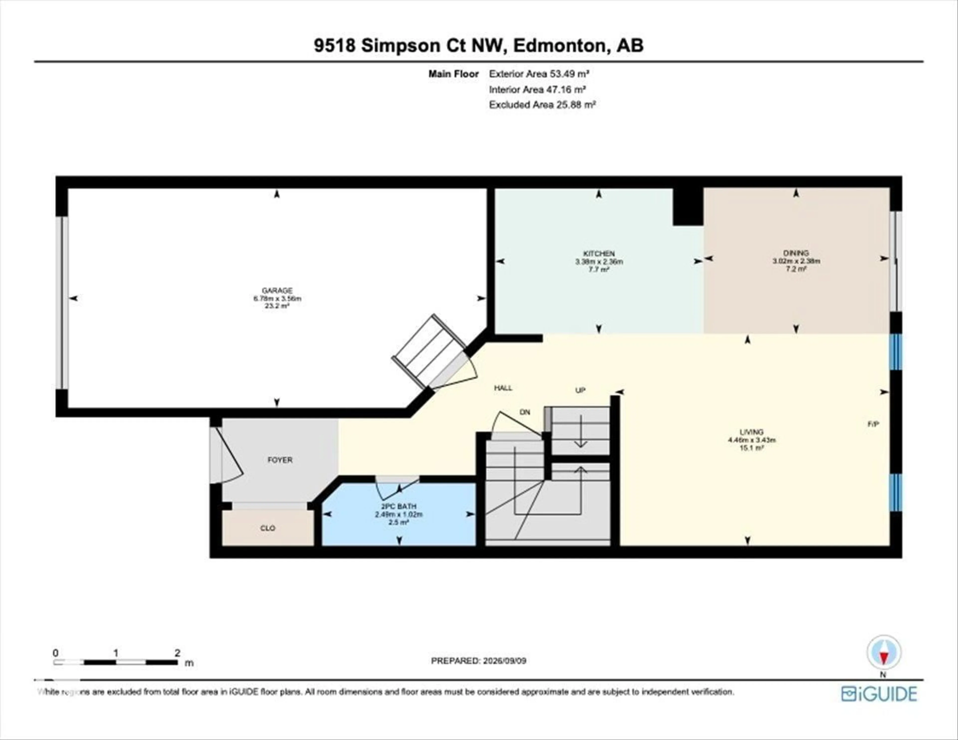 Floor plan for 9518 SIMPSON CO, Edmonton Alberta T6R0T8