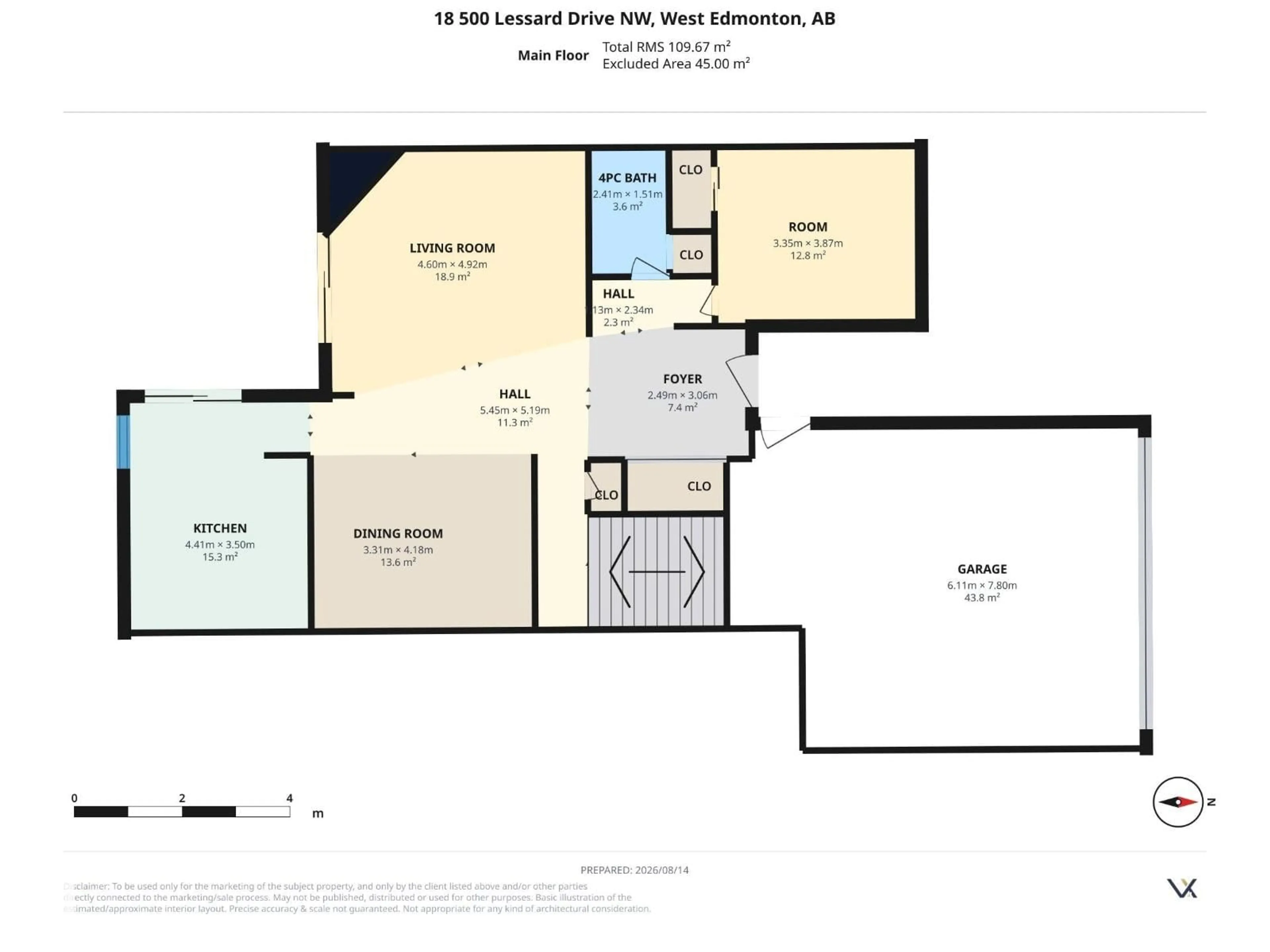 Floor plan for #18 - 500 LESSARD DR, Edmonton Alberta T6M1G1