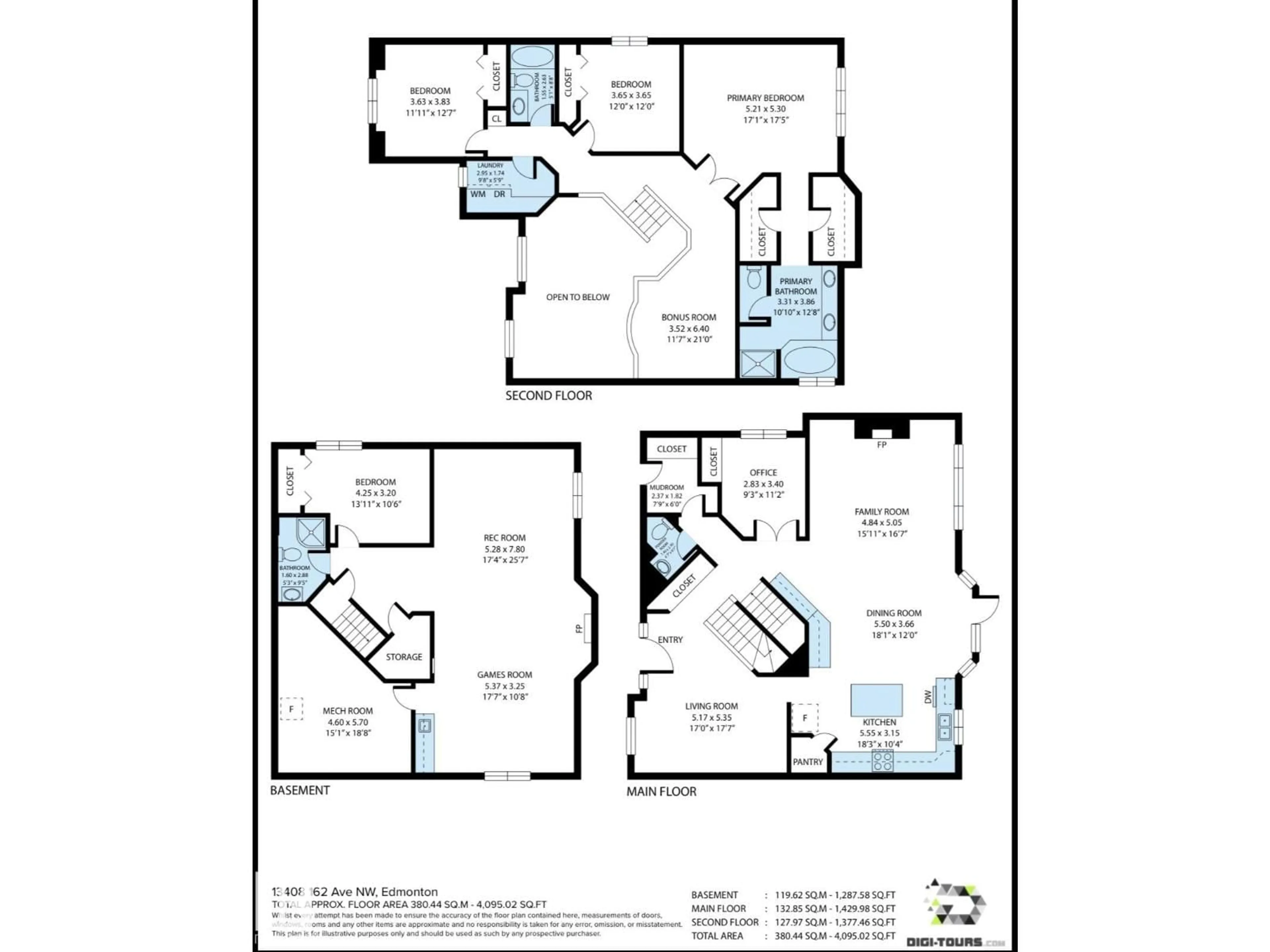 Floor plan for 13408 162 AV, Edmonton Alberta T6V0C1