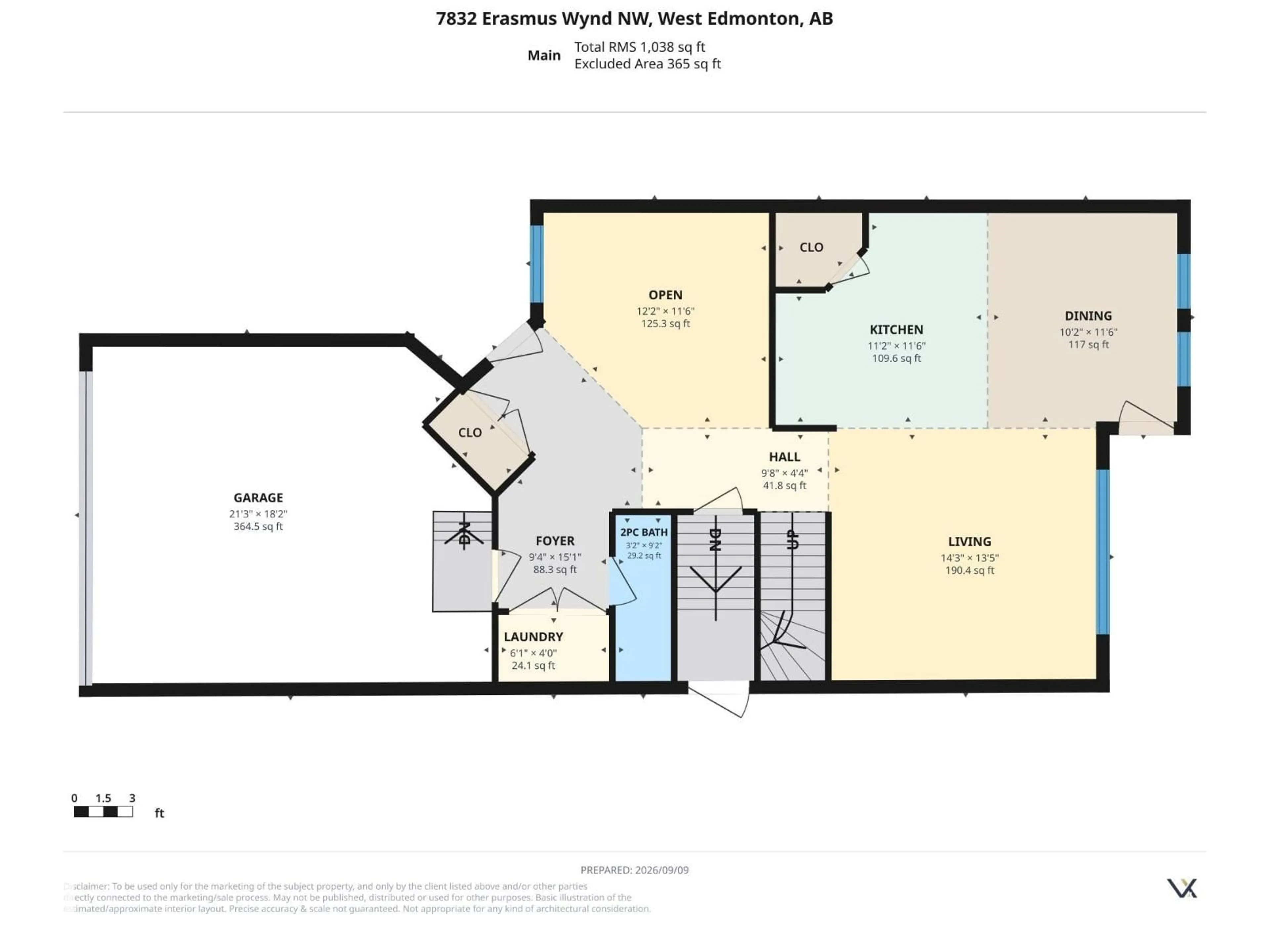 Floor plan for NW - 7832 ERASMUS WD, Edmonton Alberta T6M0S3