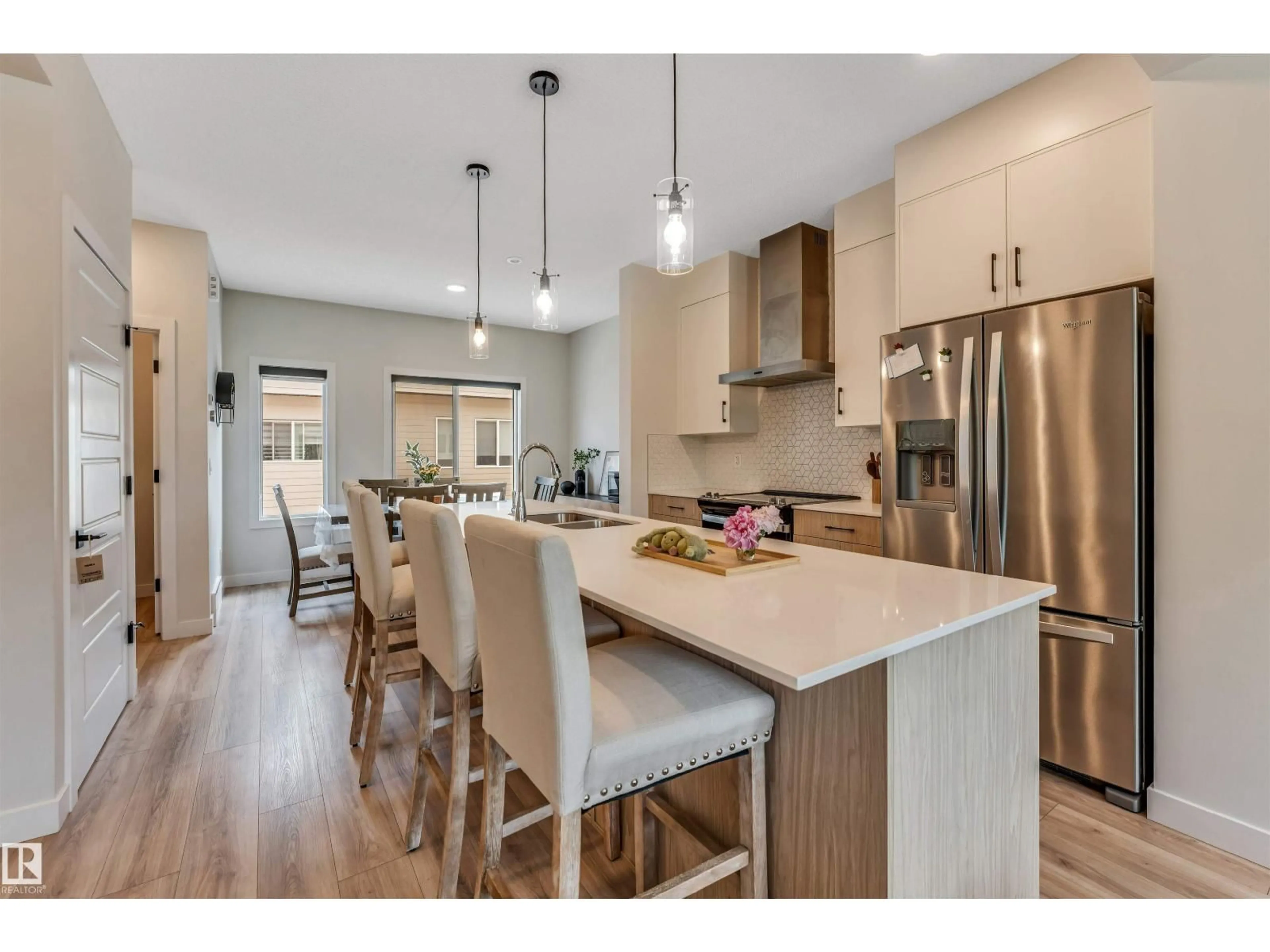 Open concept kitchen, wood/laminate floor for 804 - 182 WELSH DR, Edmonton Alberta T6X1Y8