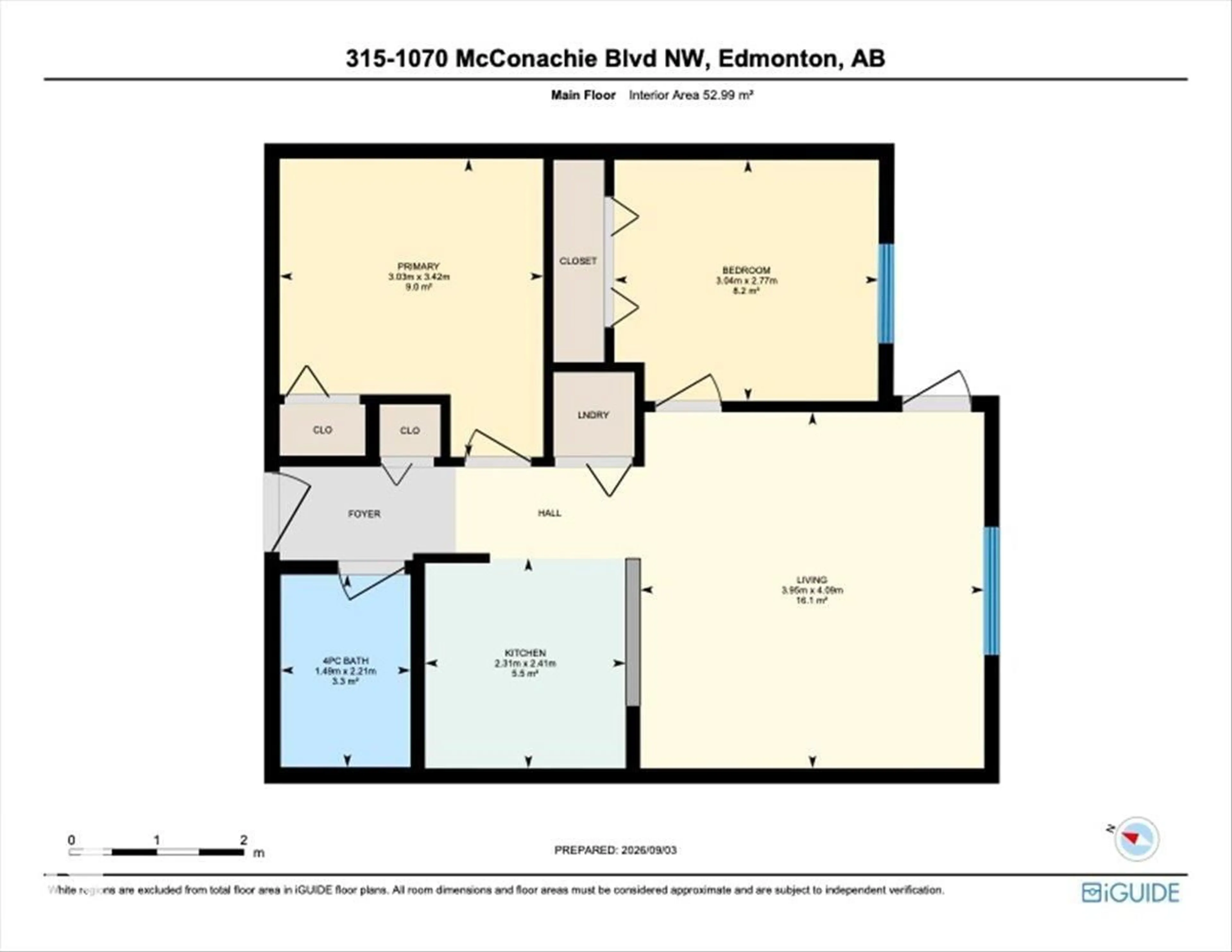 Floor plan for 1070 - 315 MCCONACHIE BV, Edmonton Alberta T5Y0X1
