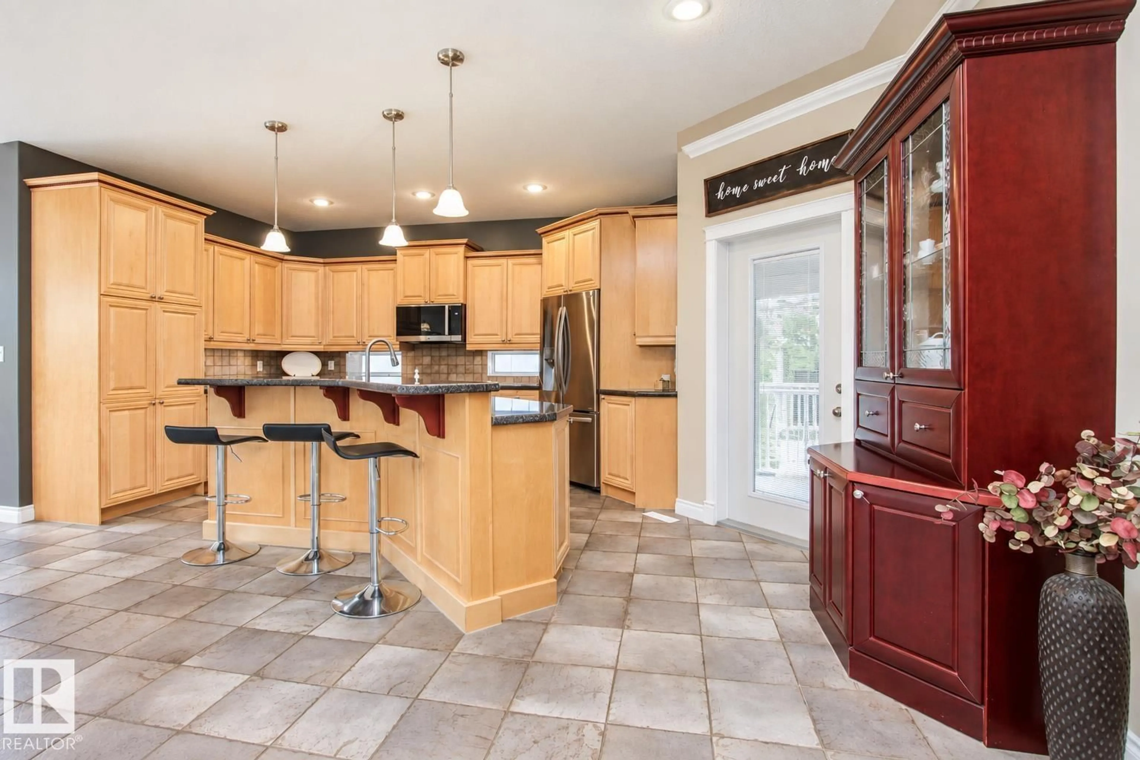 Open concept kitchen, ceramic/tile floor for 669 HIGHLAND DR, Sherwood Park Alberta T8A6L7