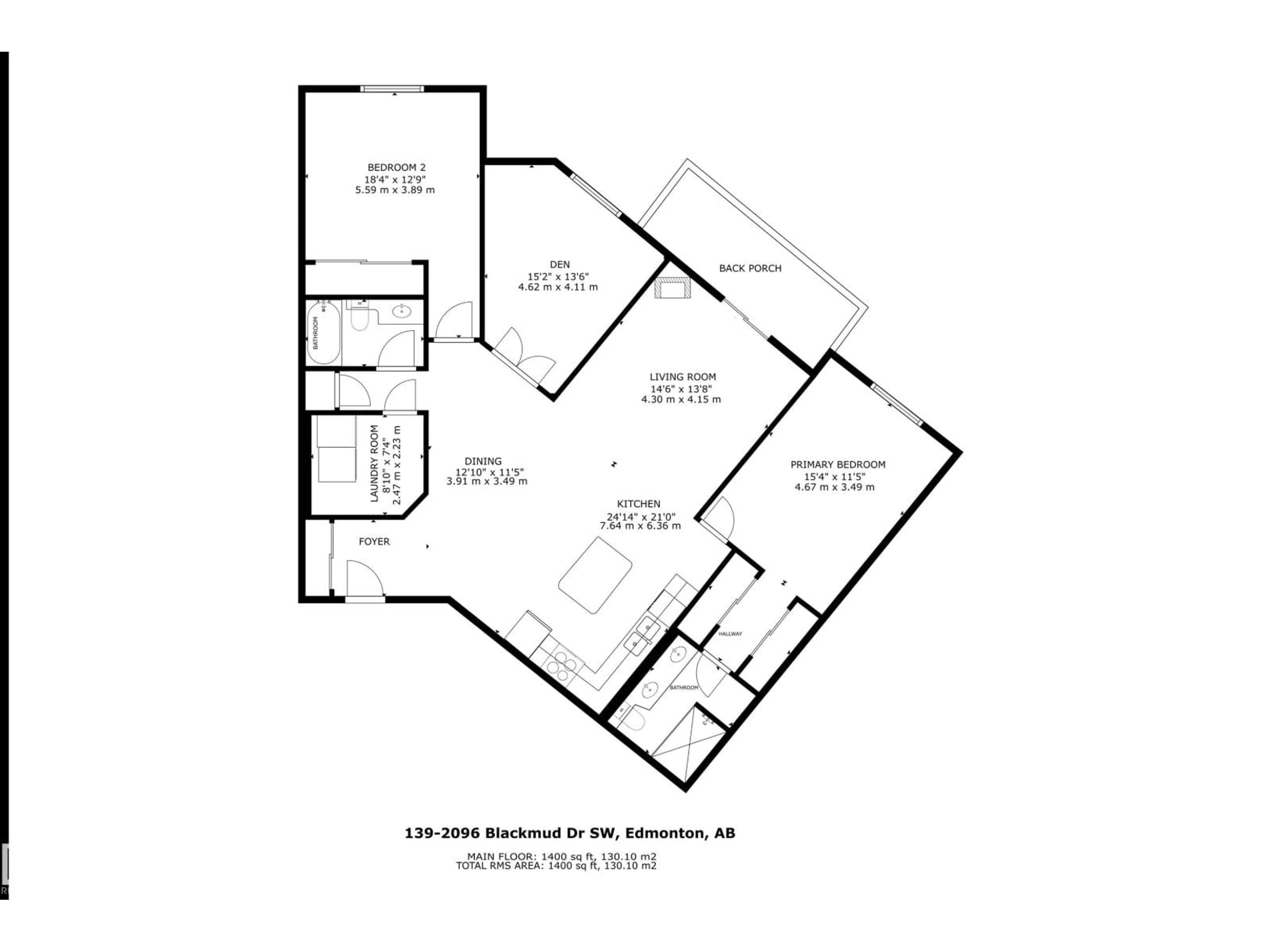 Floor plan for 2096 - 139 BLACKMUD CREEK DR, Edmonton Alberta T6W0G1
