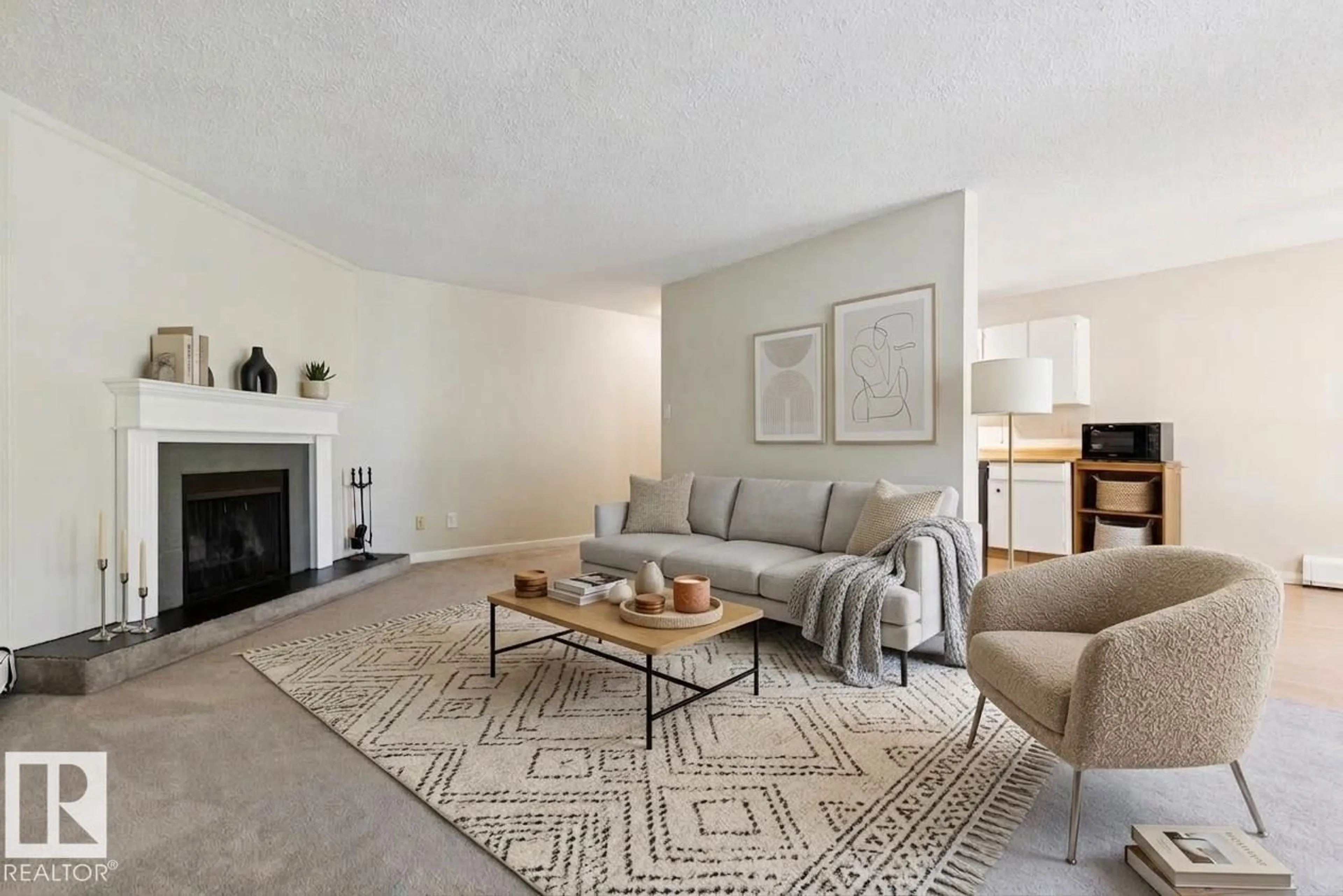 Living room with furniture, unknown for 305 - 10829 117 ST NW, Edmonton Alberta T5H3N4