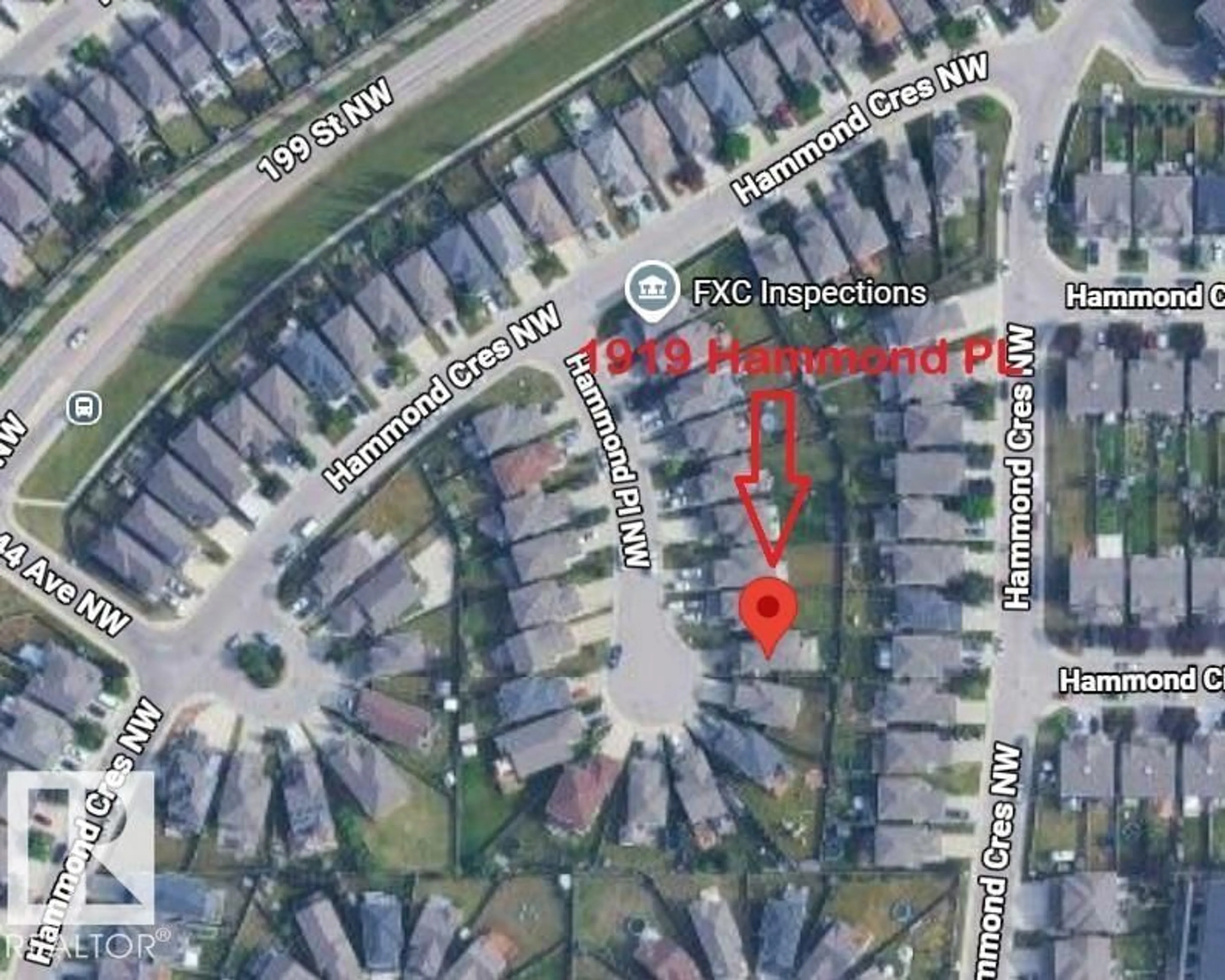 A pic from outside/outdoor area/front of a property/back of a property/a pic from drone, street for 1919 HAMMOND PL, Edmonton Alberta T6M0K3