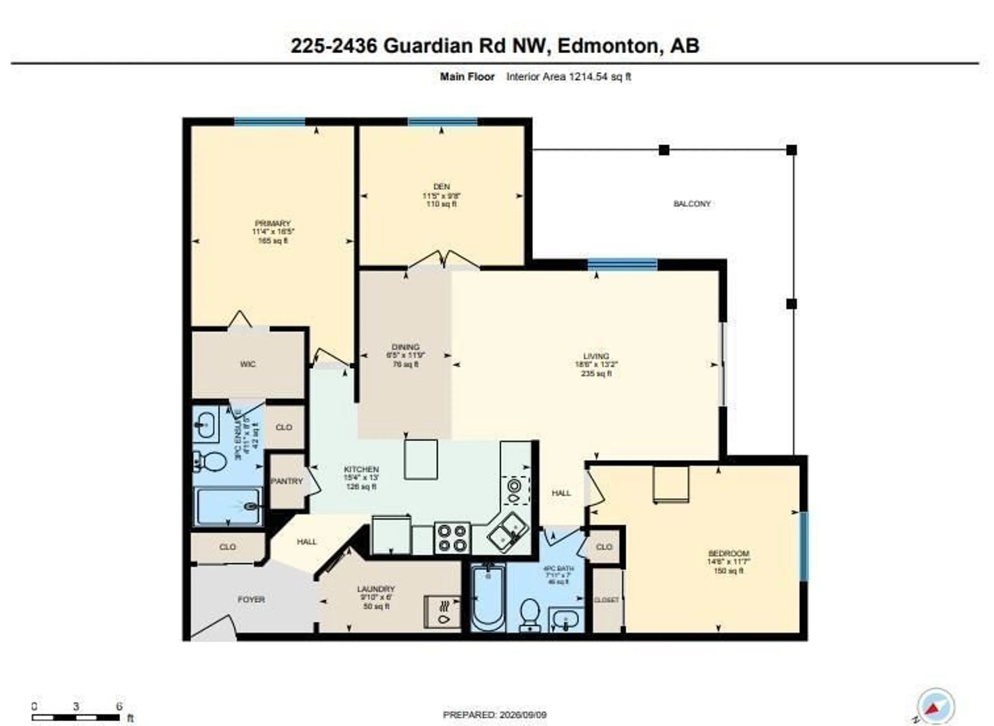 Floor plan for 2436 - 225 GUARDIAN RD, Edmonton Alberta T5T2P5