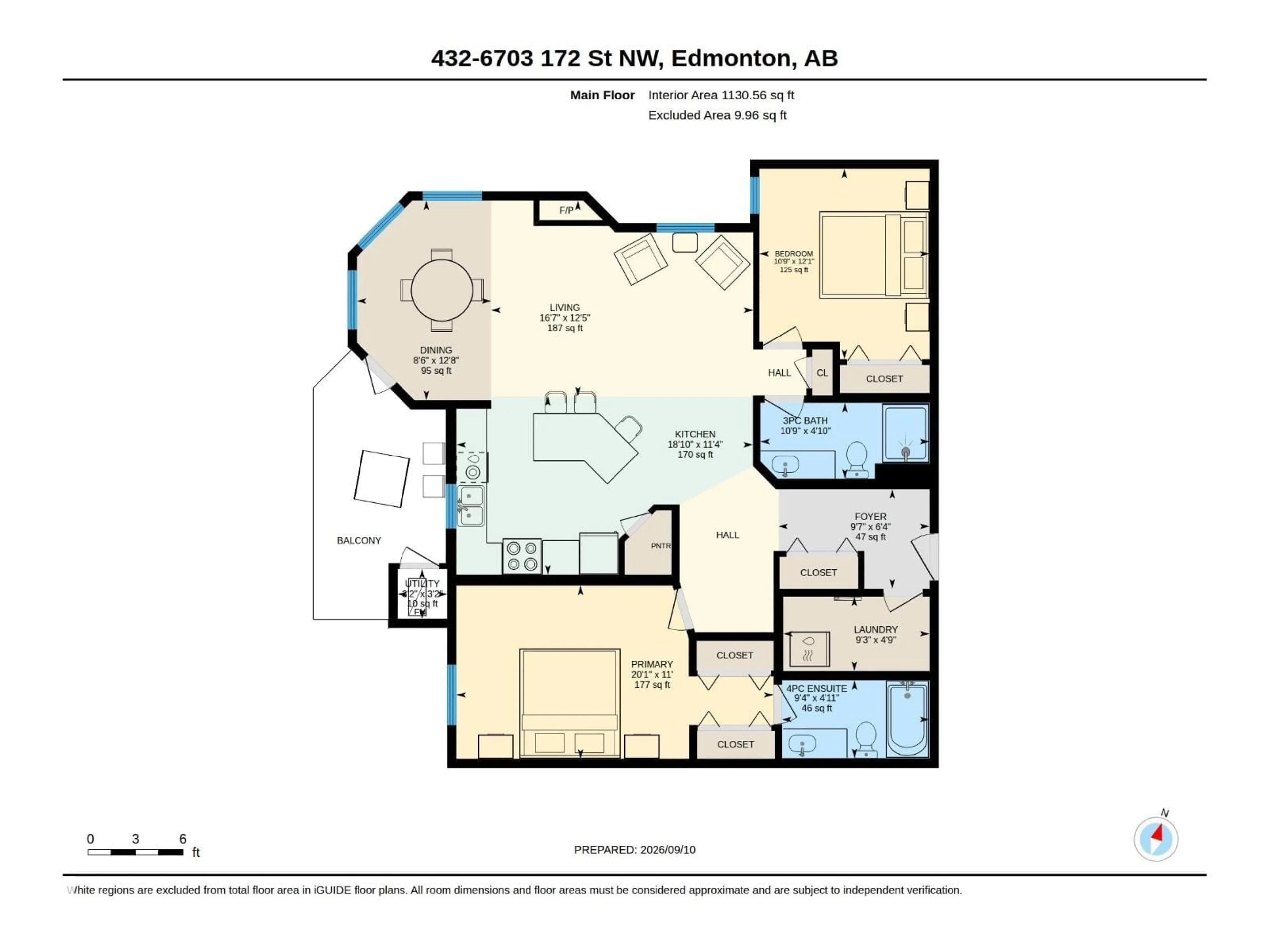 Floor plan for 432 - 6703 172 ST, Edmonton Alberta T5T6H9